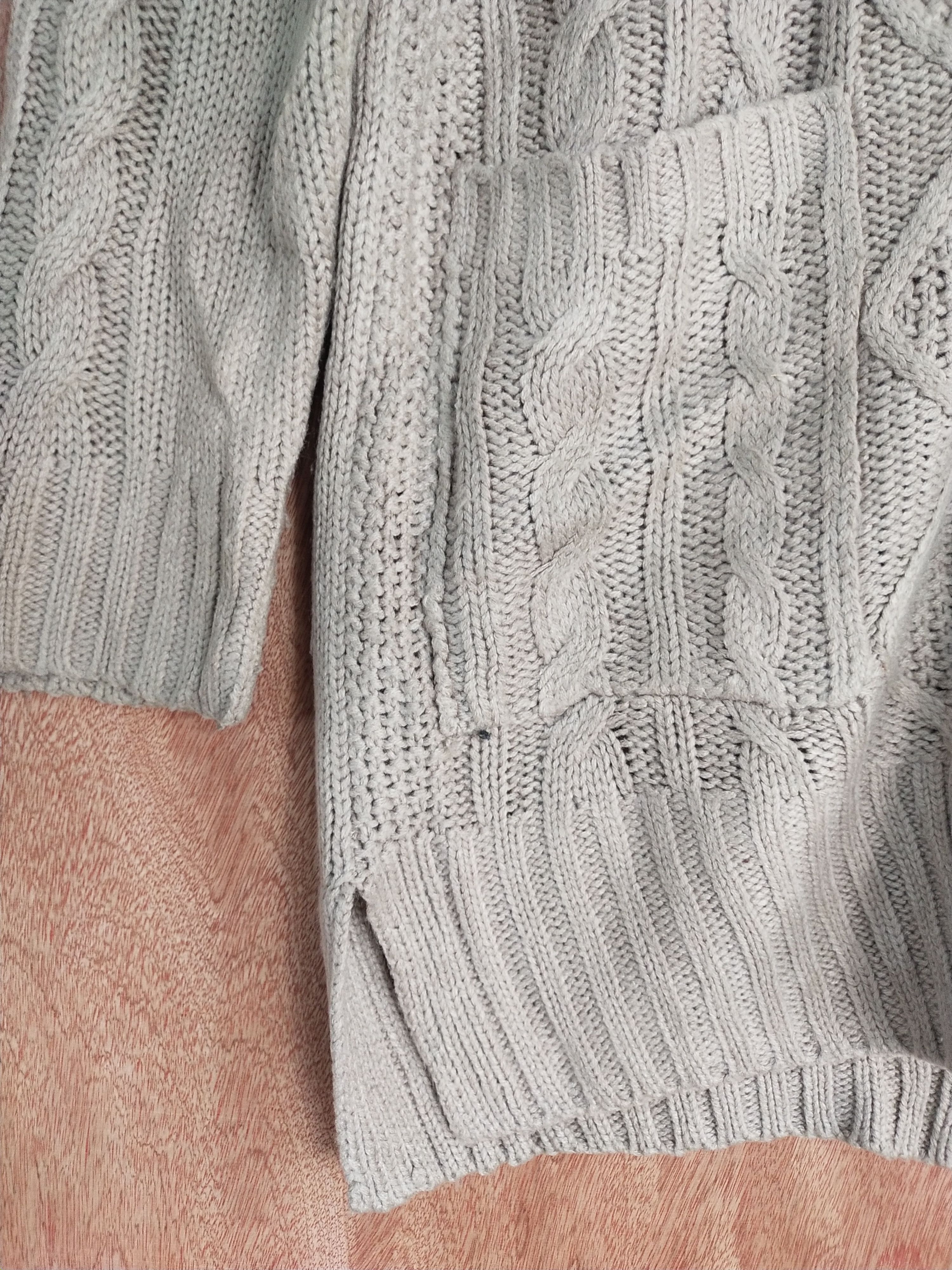 Homespun Knitwear japan Light brown cardigan cable Knitwear #S093 Size US L / EU 52-54 / 3 - 6 Thumbnail