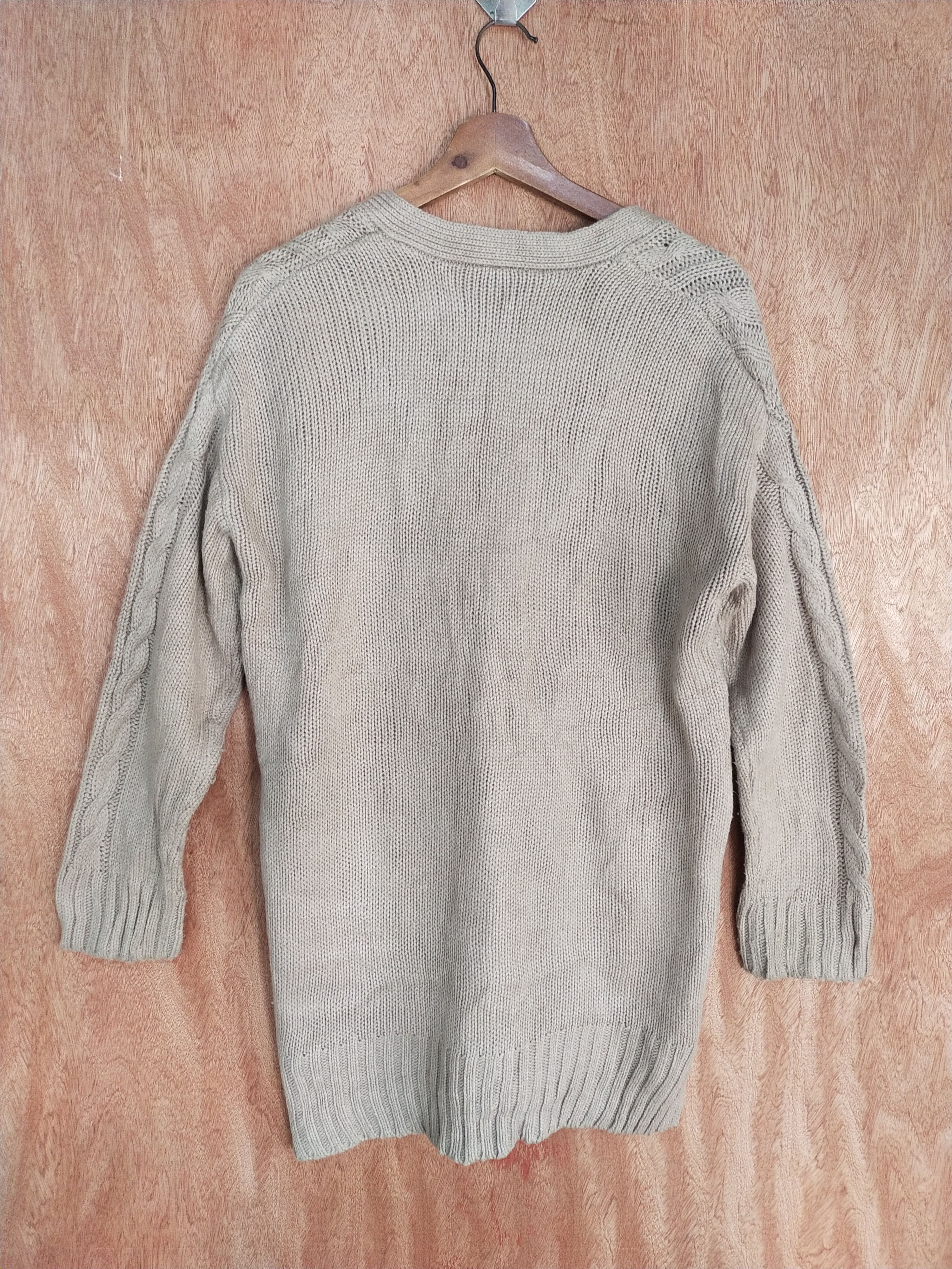 Homespun Knitwear japan Light brown cardigan cable Knitwear #S093 Size US L / EU 52-54 / 3 - 9 Thumbnail