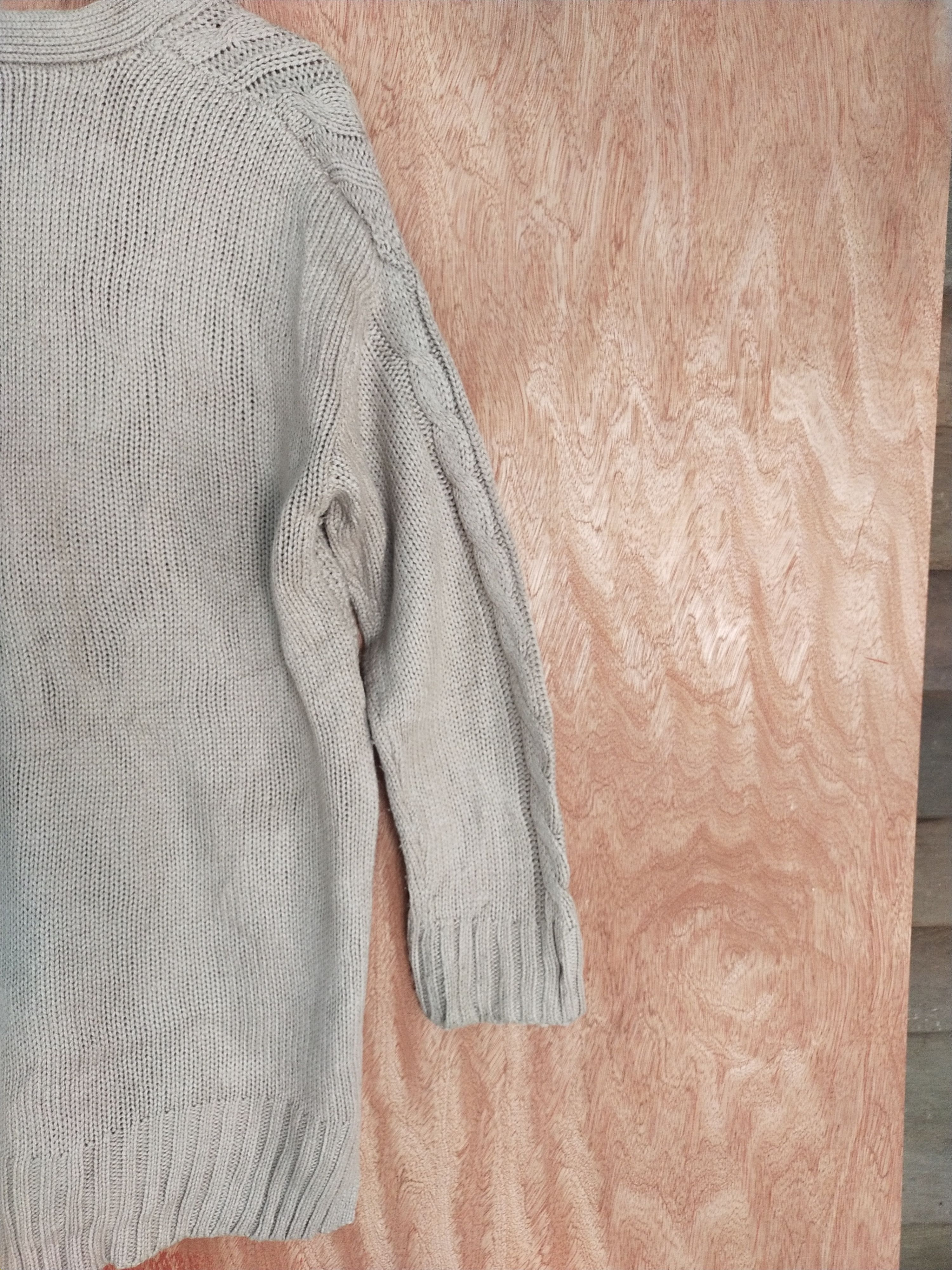 Homespun Knitwear japan Light brown cardigan cable Knitwear #S093 Size US L / EU 52-54 / 3 - 10 Thumbnail