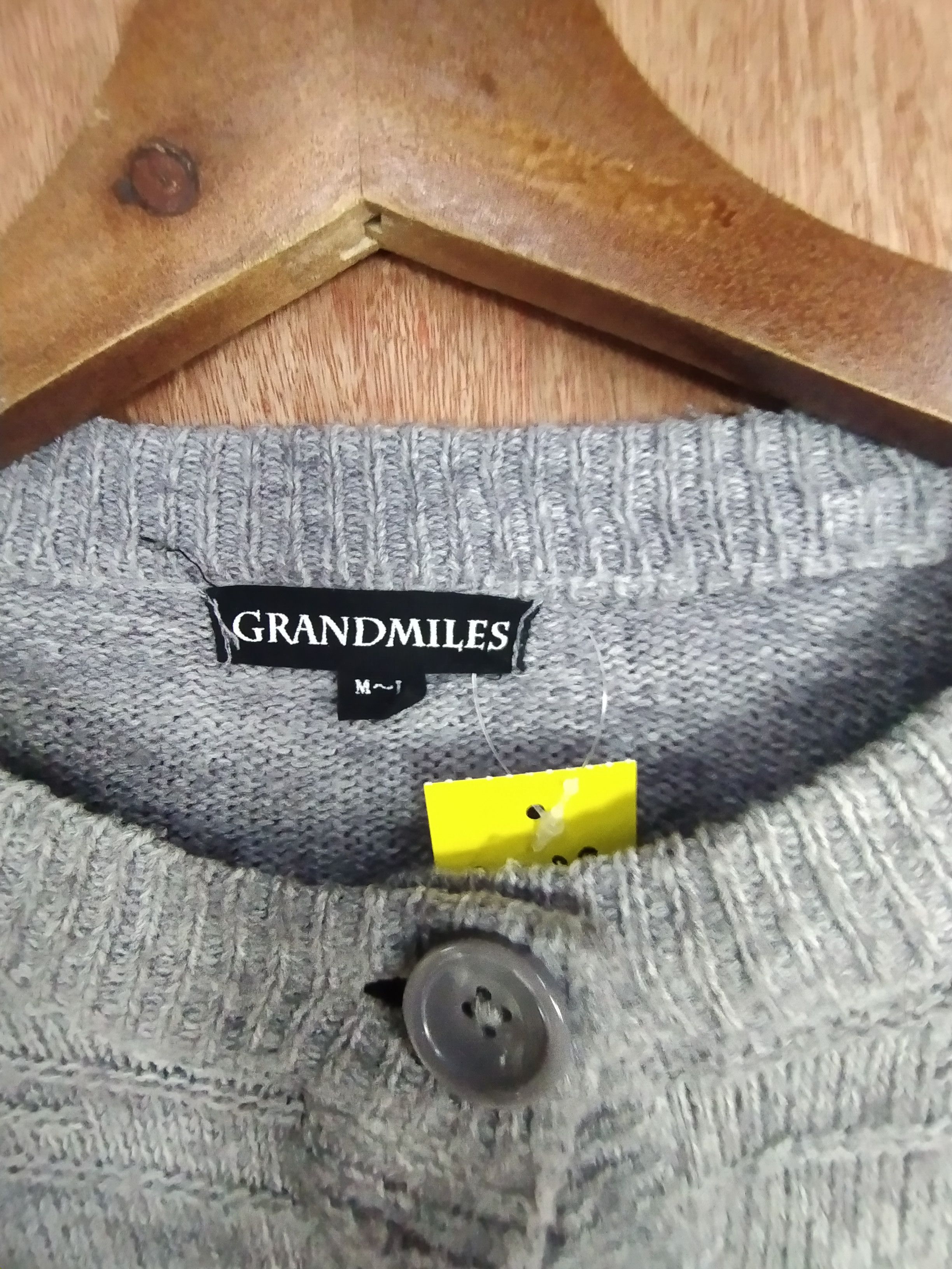 Japanese Brand Grand Miles gray cardigan knitwear distressed #S019 Size US L / EU 52-54 / 3 - 4 Thumbnail