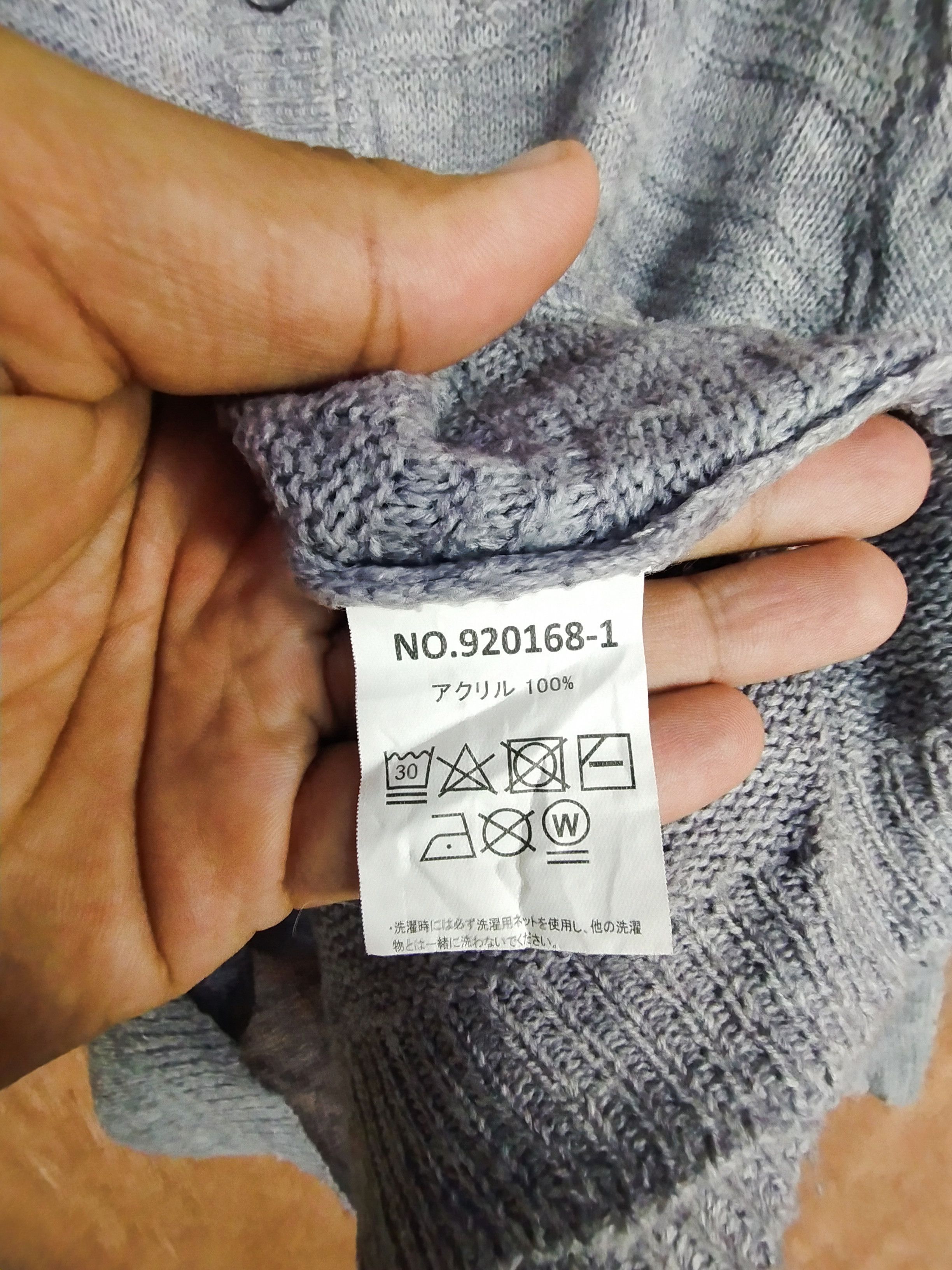 Japanese Brand Grand Miles gray cardigan knitwear distressed #S019 Size US L / EU 52-54 / 3 - 3 Thumbnail