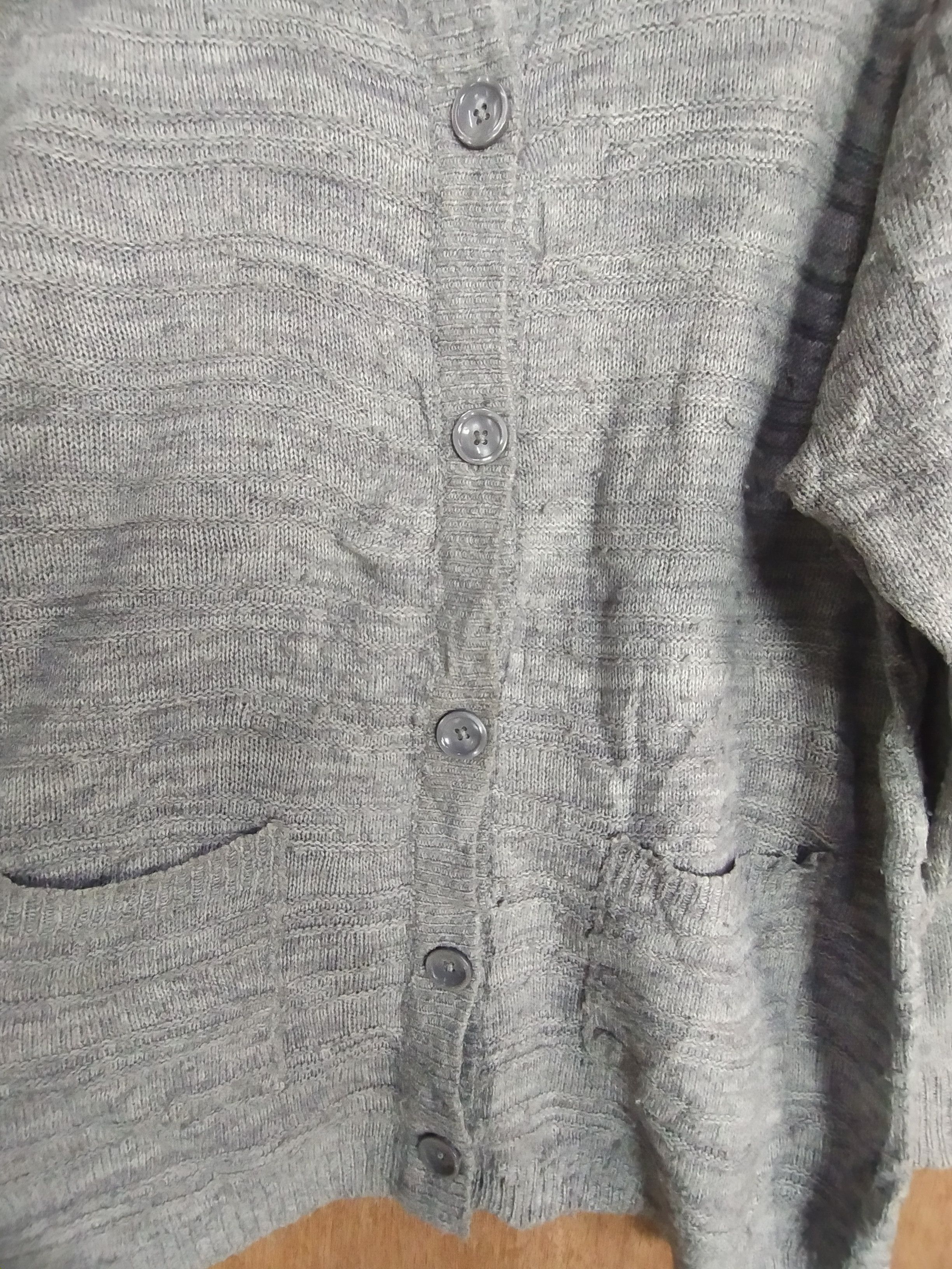 Japanese Brand Grand Miles gray cardigan knitwear distressed #S019 Size US L / EU 52-54 / 3 - 5 Thumbnail