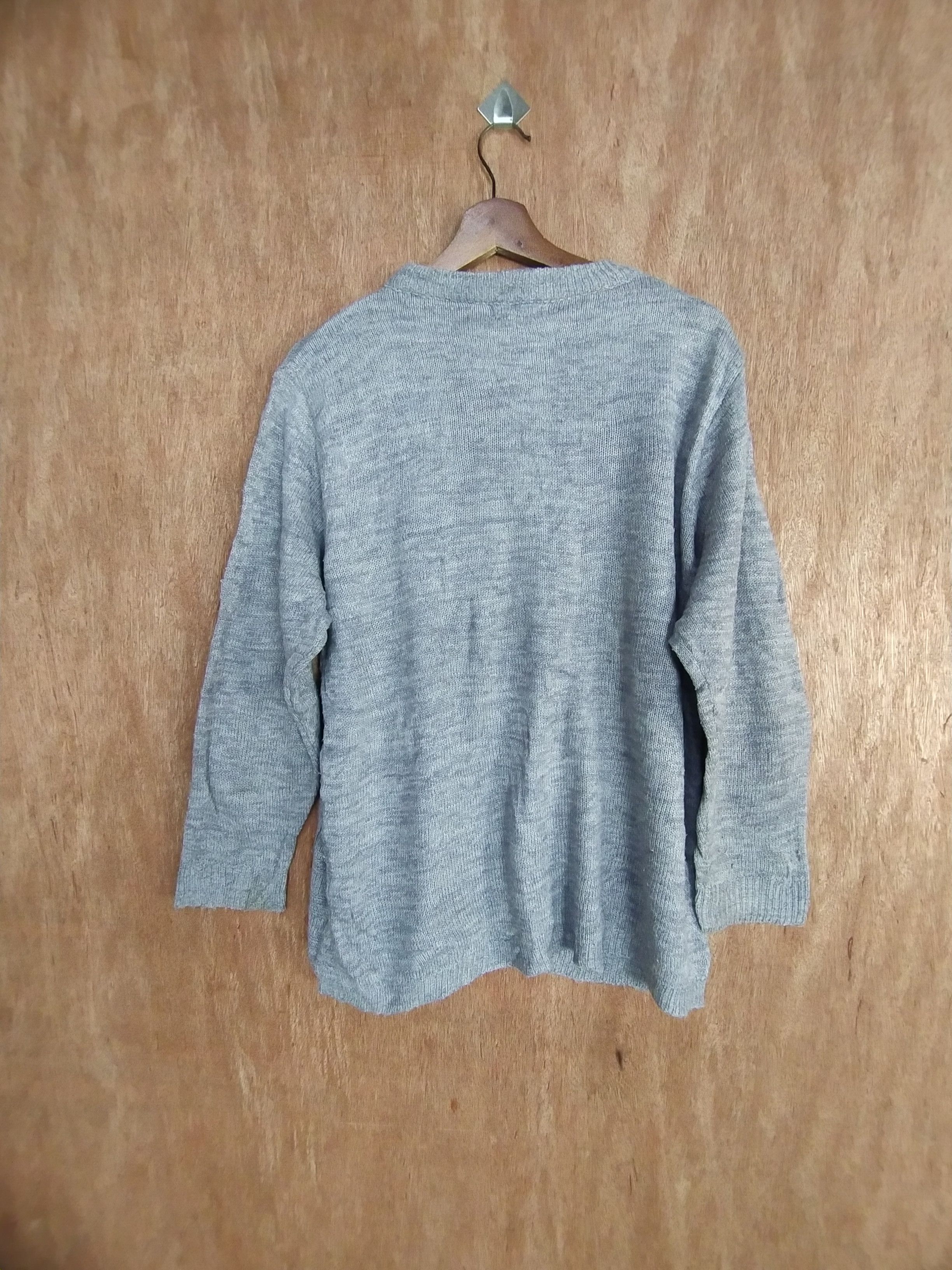 Japanese Brand Grand Miles gray cardigan knitwear distressed #S019 Size US L / EU 52-54 / 3 - 12 Thumbnail