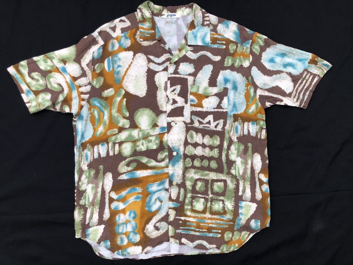 Vintage Vintage 90s Jin Planner Japan Pop Art Hawaiian Shirt Size US M / EU 48-50 / 2 - 1 Thumbnail