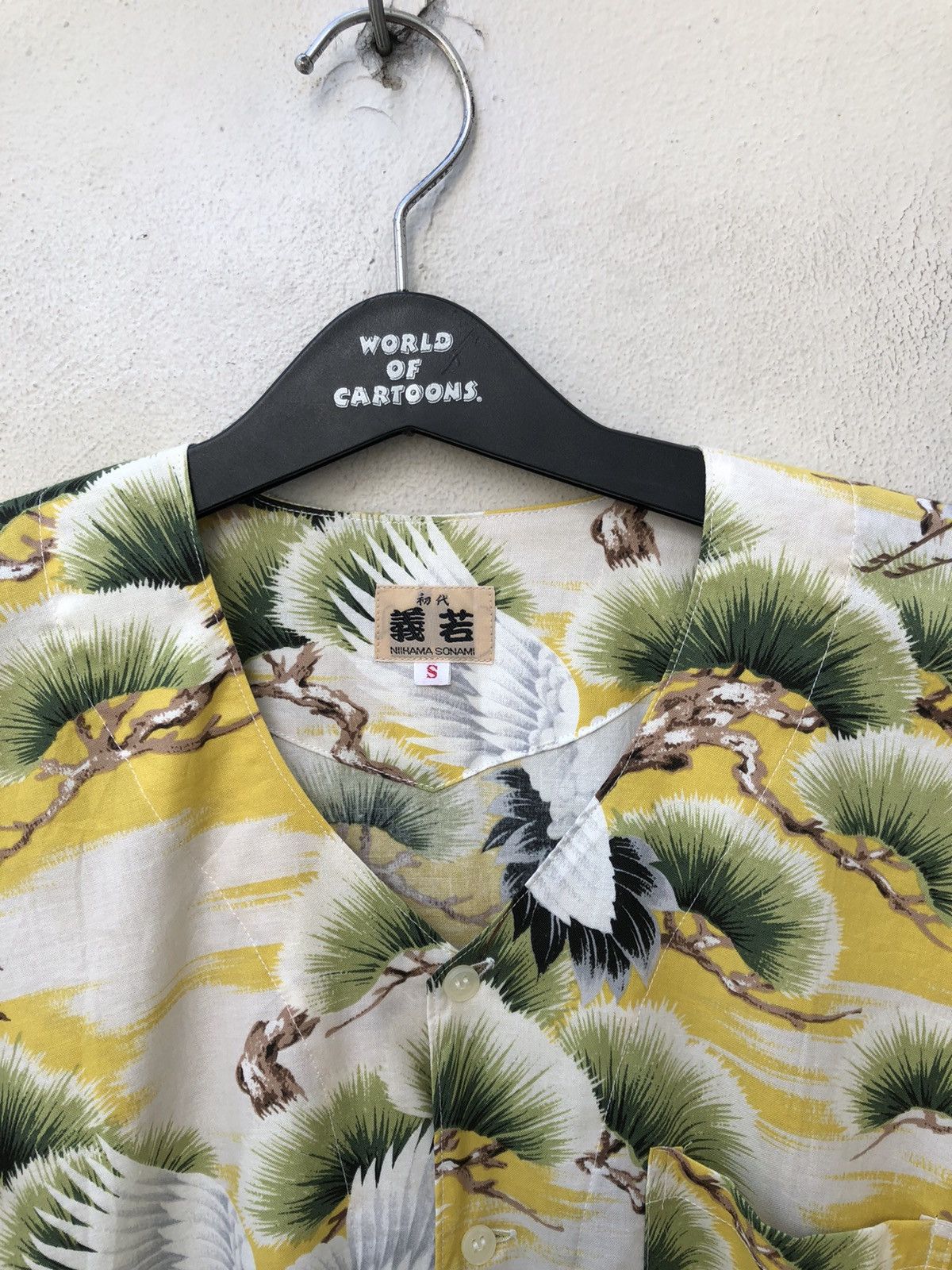 Vintage 80s NIIHAMA SONAMI Japanese Crane 3q Sleeve Button Shirt Size US S / EU 44-46 / 1 - 12 Thumbnail