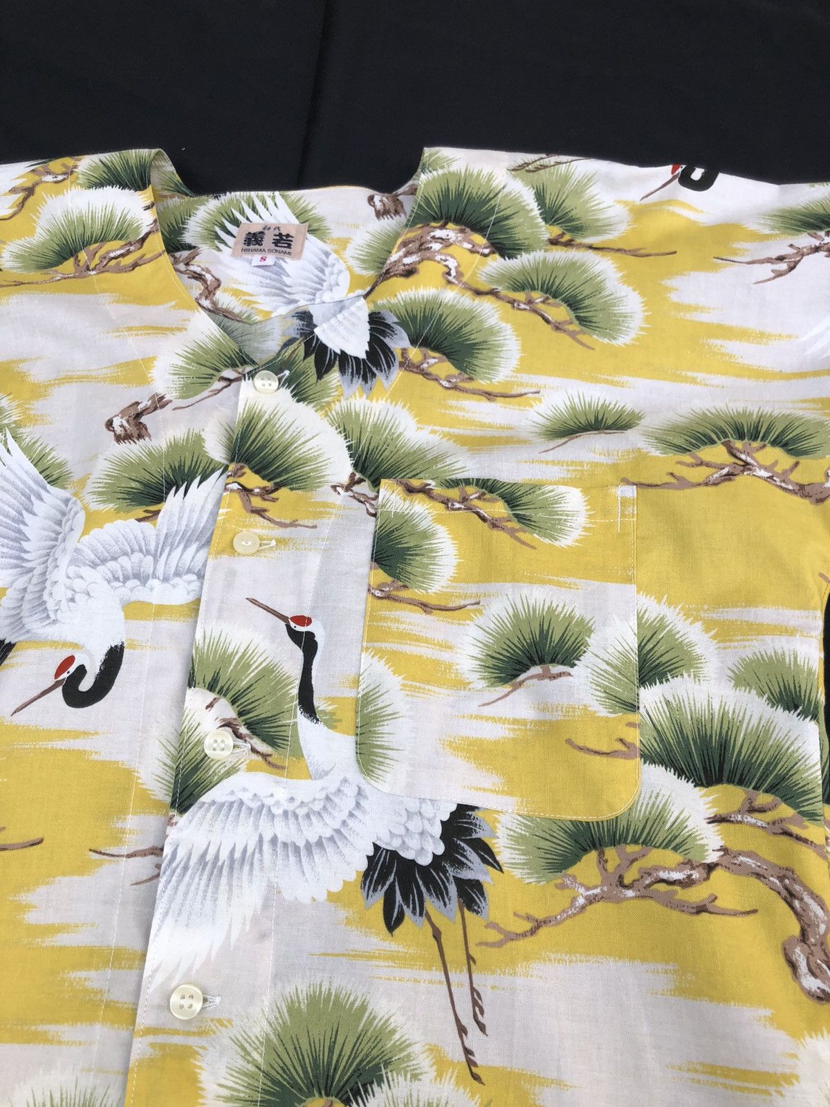 Vintage 80s NIIHAMA SONAMI Japanese Crane 3q Sleeve Button Shirt Size US S / EU 44-46 / 1 - 5 Thumbnail