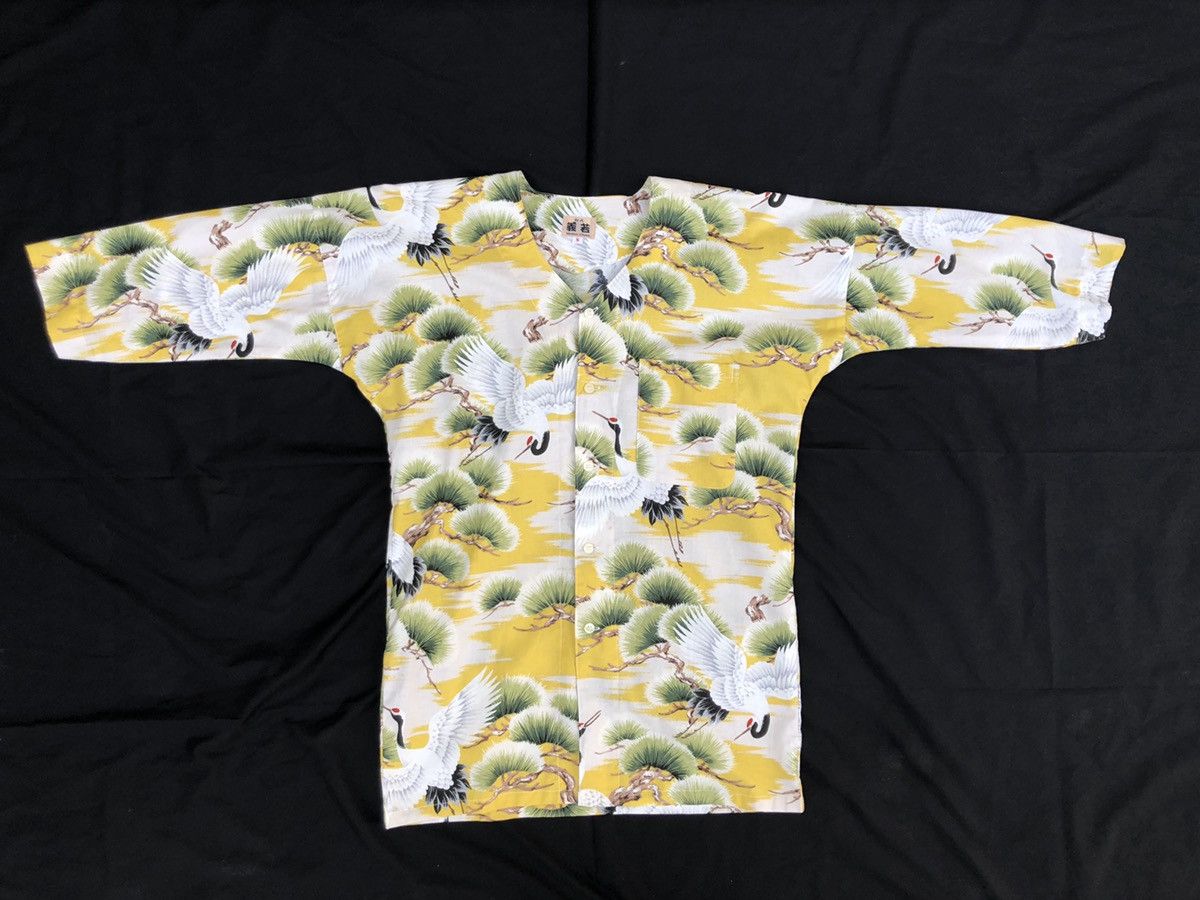 Vintage 80s NIIHAMA SONAMI Japanese Crane 3q Sleeve Button Shirt Size US S / EU 44-46 / 1 - 1 Thumbnail