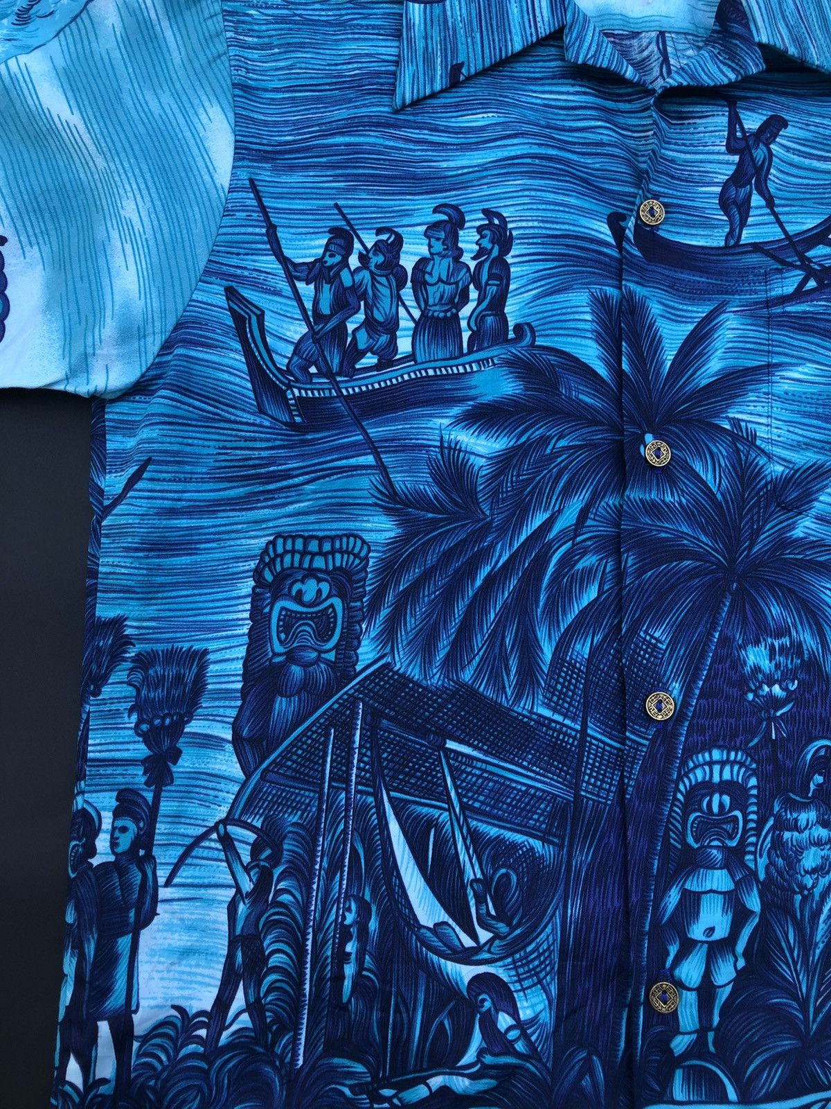 Vintage Vintage 60s 70s Island Togs Tiki Idol Hawaiian Shirt Size US S / EU 44-46 / 1 - 4 Thumbnail
