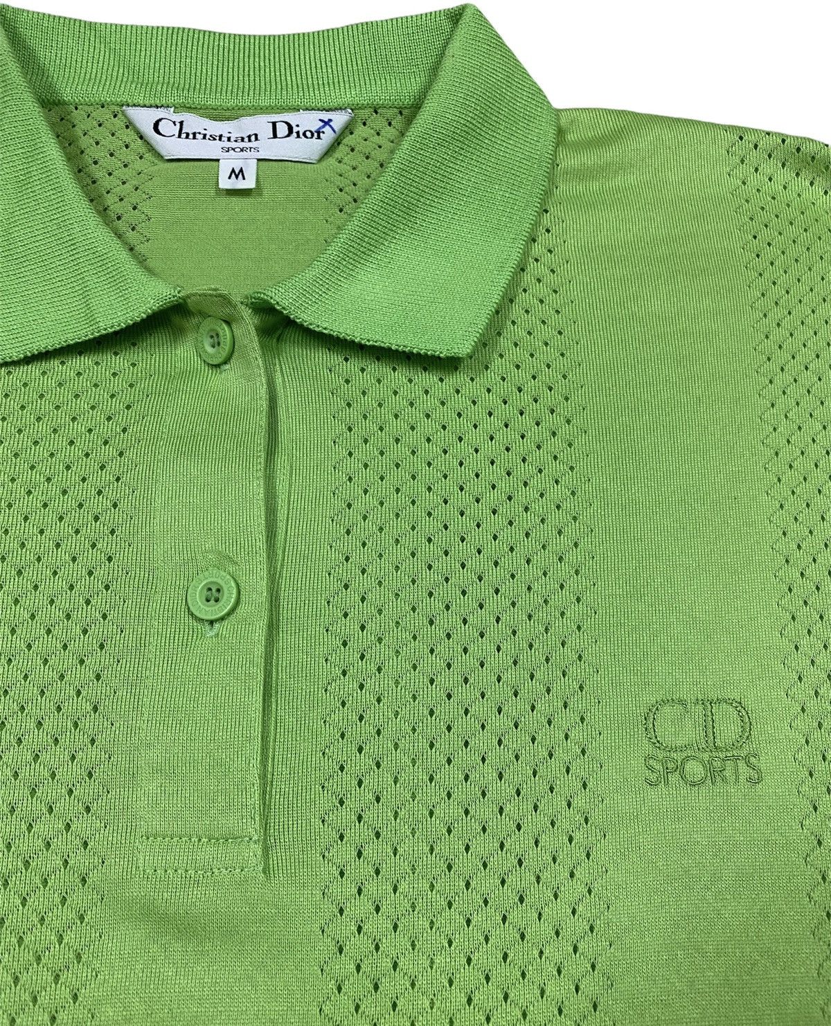 Christian Dior Monsieur Vtg 🔥Christian Dior Sports Mesh Cotton Polo Shirt Size US M / EU 48-50 / 2 - 8 Thumbnail