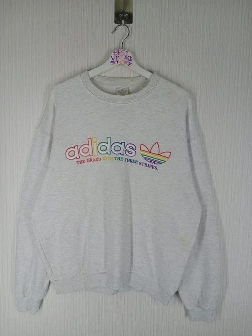 Adidas Vintage 90's Adidas Rainbow Logo Crewneck Sweatshirt Size US L / EU 52-54 / 3 - 2 Thumbnail