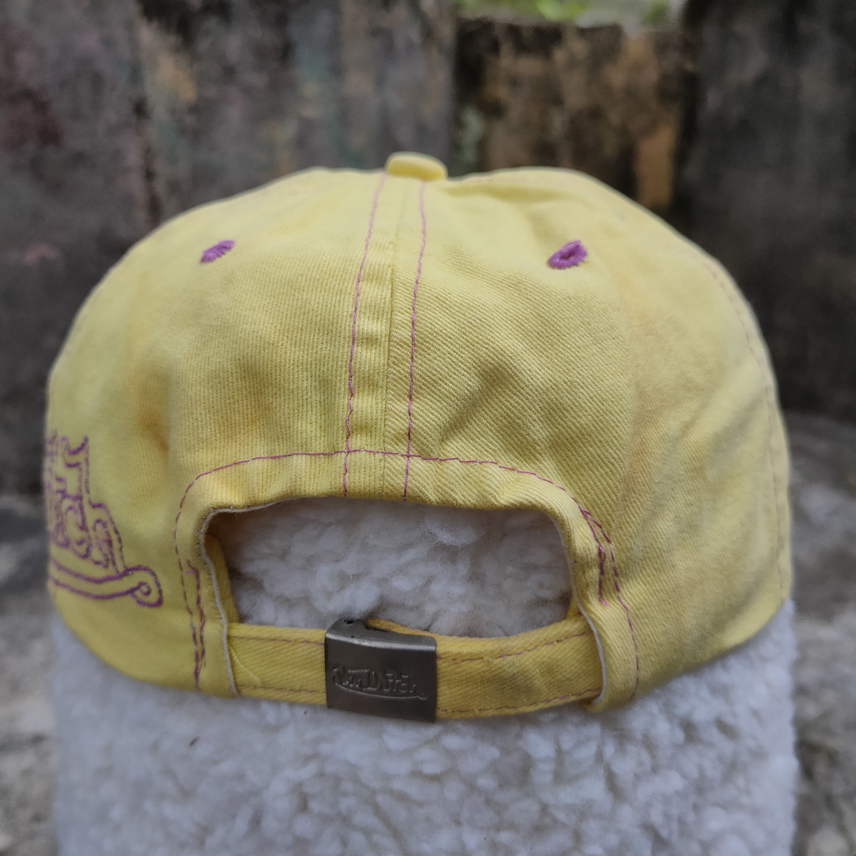 Vintage Vintage VON DUTCH Patches Embroidery Cap Yellow Distressed Size ONE SIZE - 4 Thumbnail