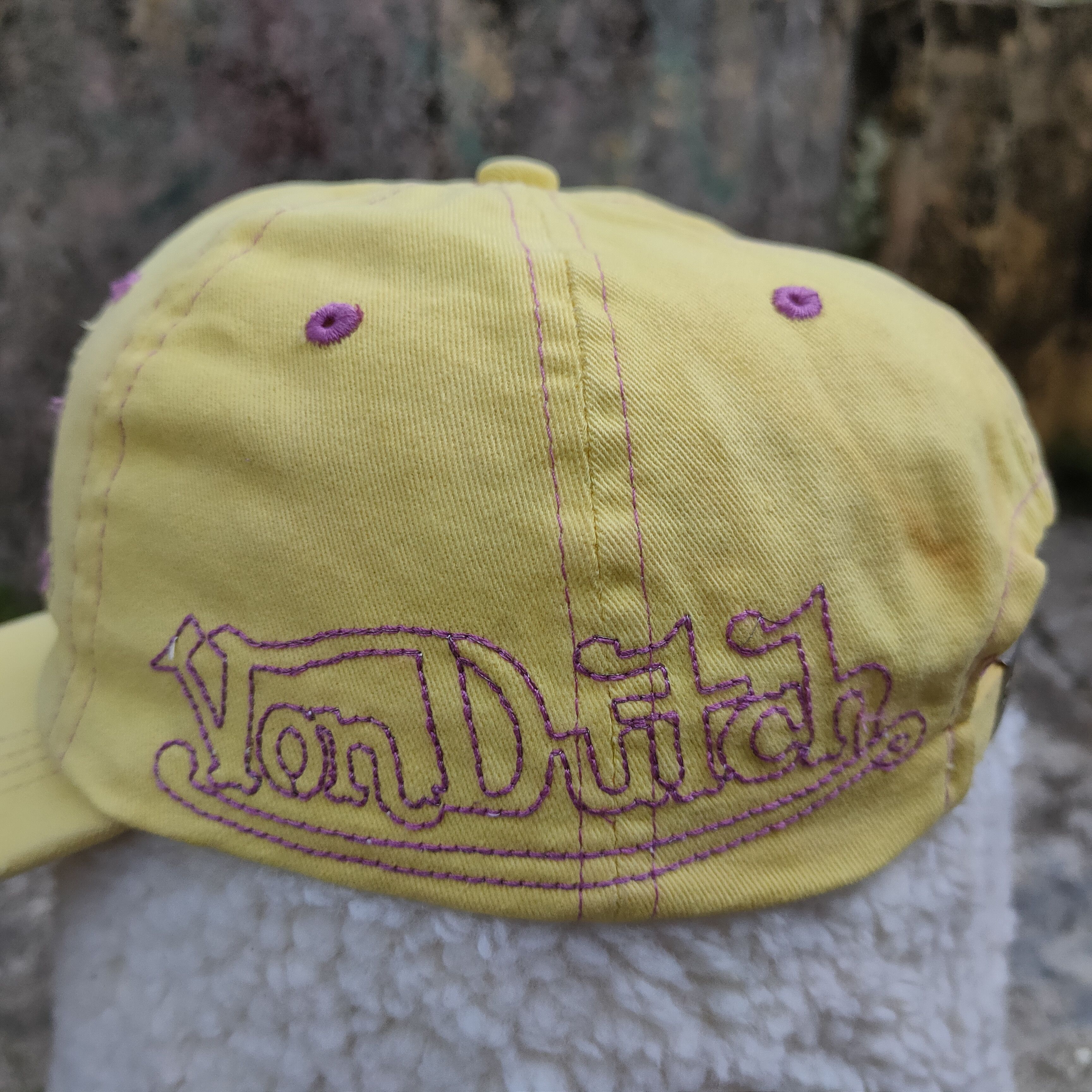 Vintage Vintage VON DUTCH Patches Embroidery Cap Yellow Distressed Size ONE SIZE - 3 Thumbnail