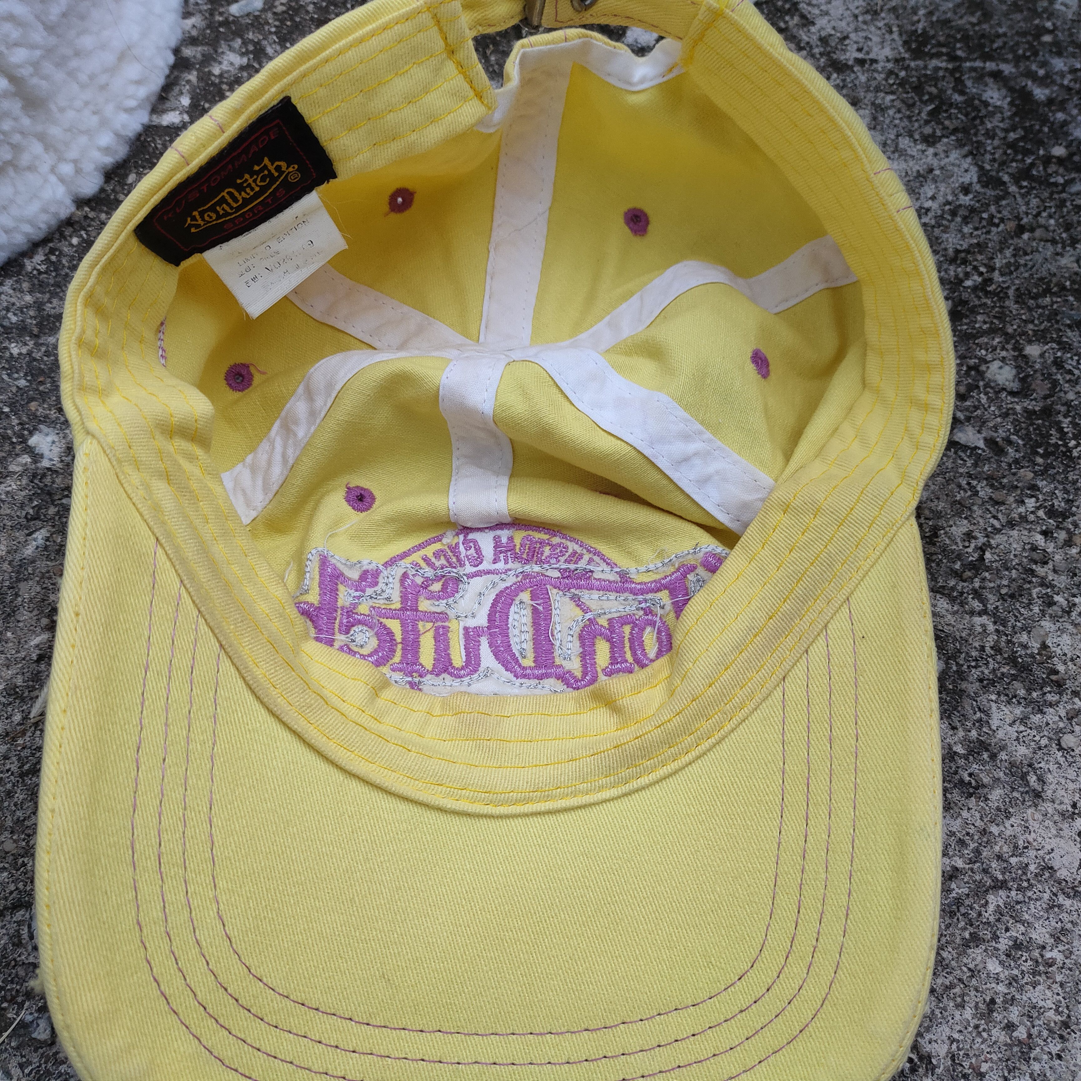 Vintage Vintage VON DUTCH Patches Embroidery Cap Yellow Distressed Size ONE SIZE - 7 Thumbnail