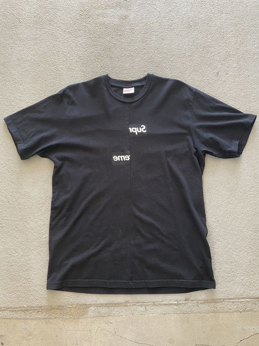 Supreme comme des garcons shirt split box hotsell logo tee