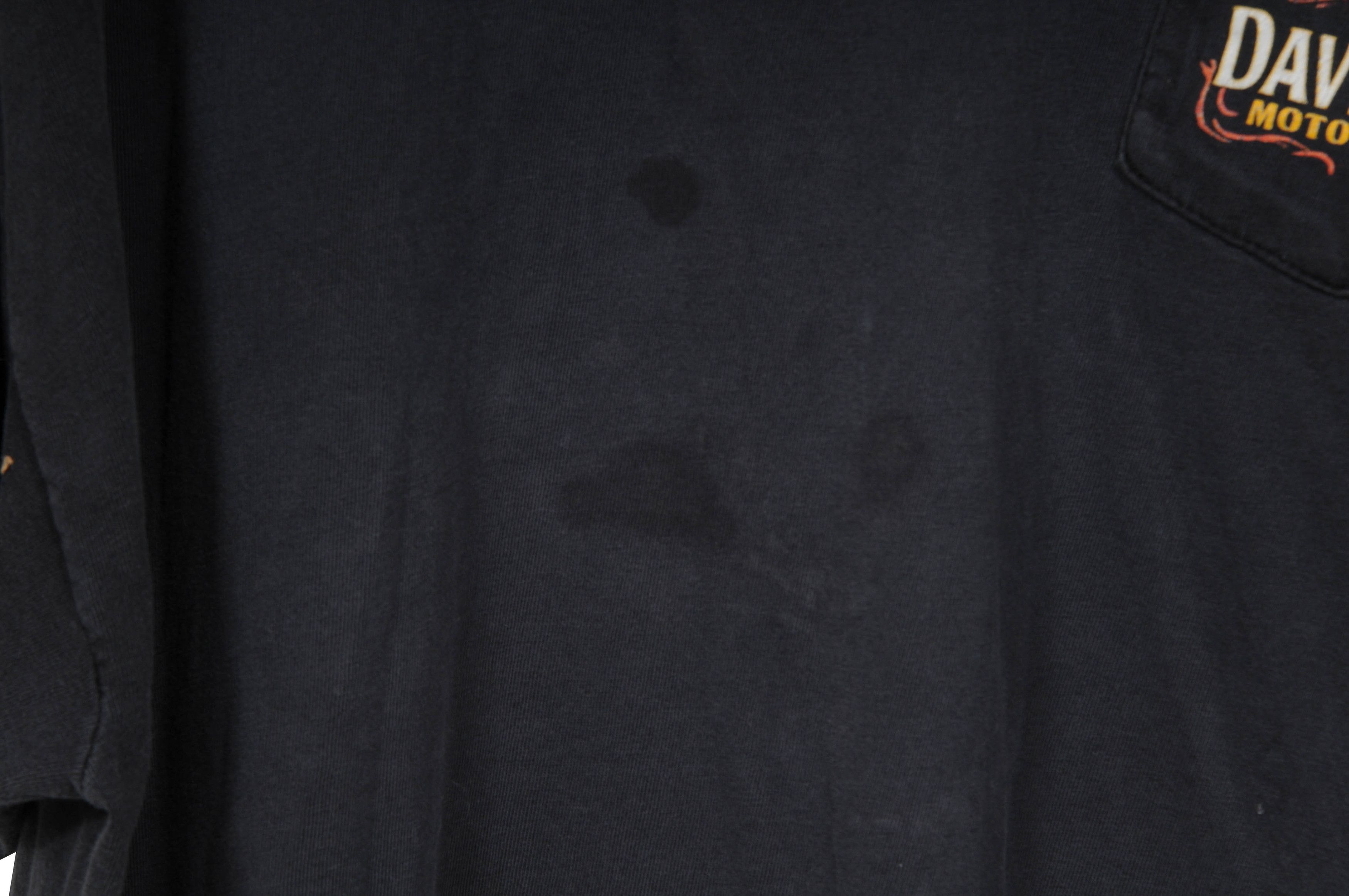 Harley Davidson Vintage Sun Faded Distressed Paint Logo Pocket T -00890 Size US XXL / EU 58 / 5 - 6 Thumbnail