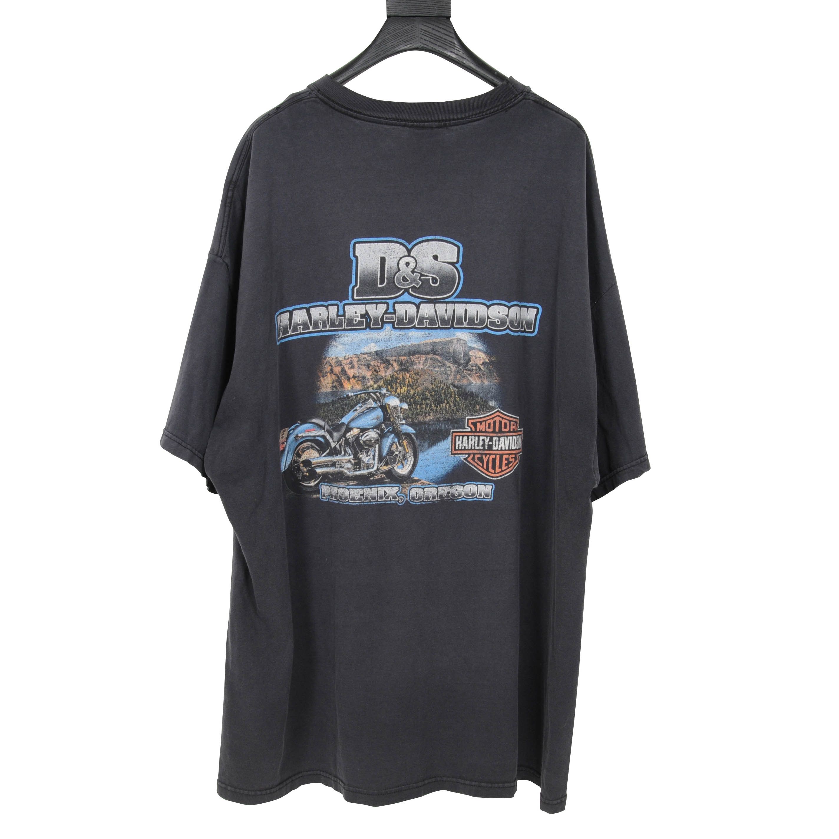 Harley Davidson Vintage Sun Faded Distressed Paint Logo Pocket T -00890 Size US XXL / EU 58 / 5 - 1 Thumbnail