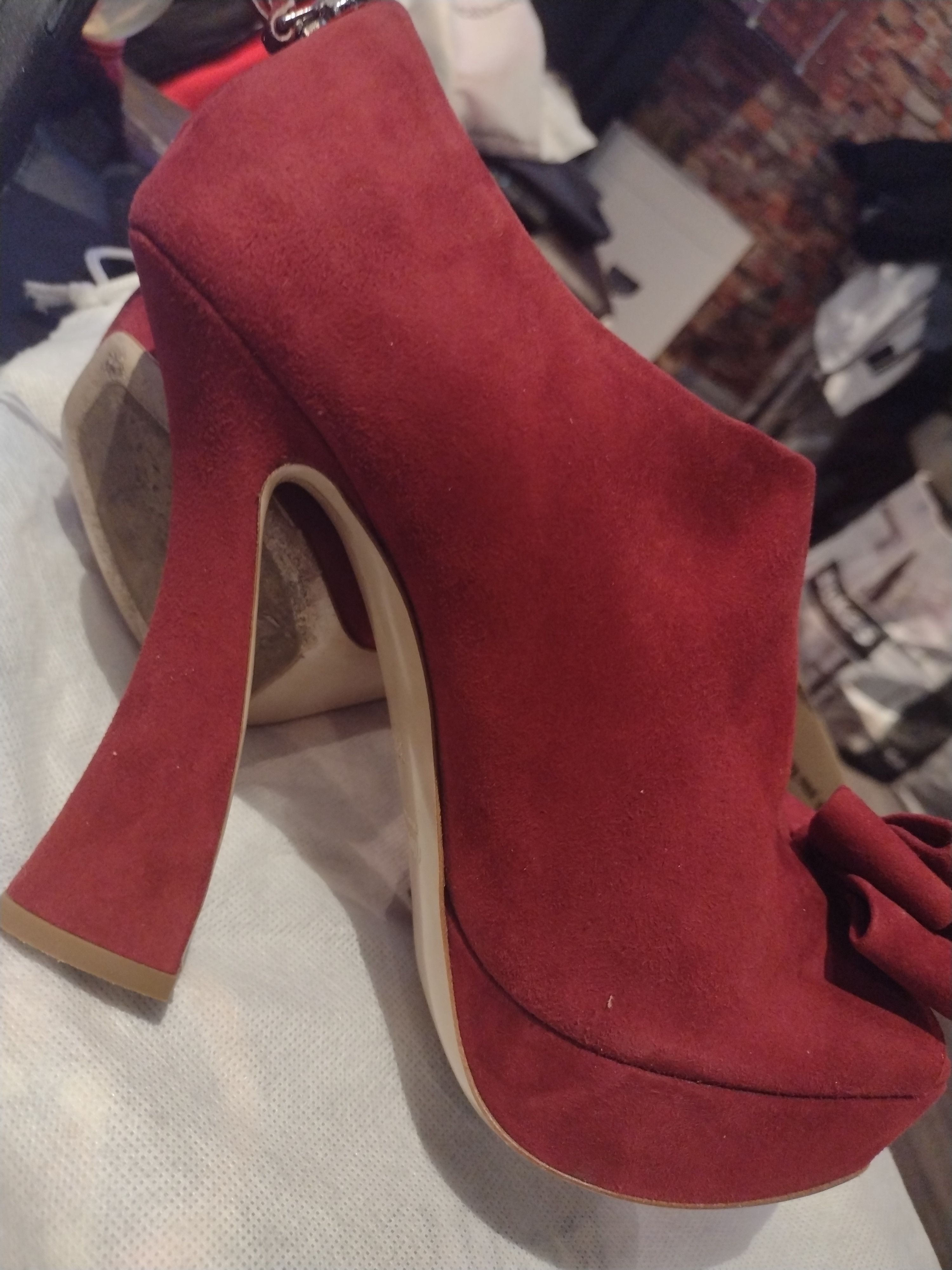 Miu Miu Miu Miu VTG Mod Red suede high Heel Couture Size US 7 / EU 40 - 7 Thumbnail