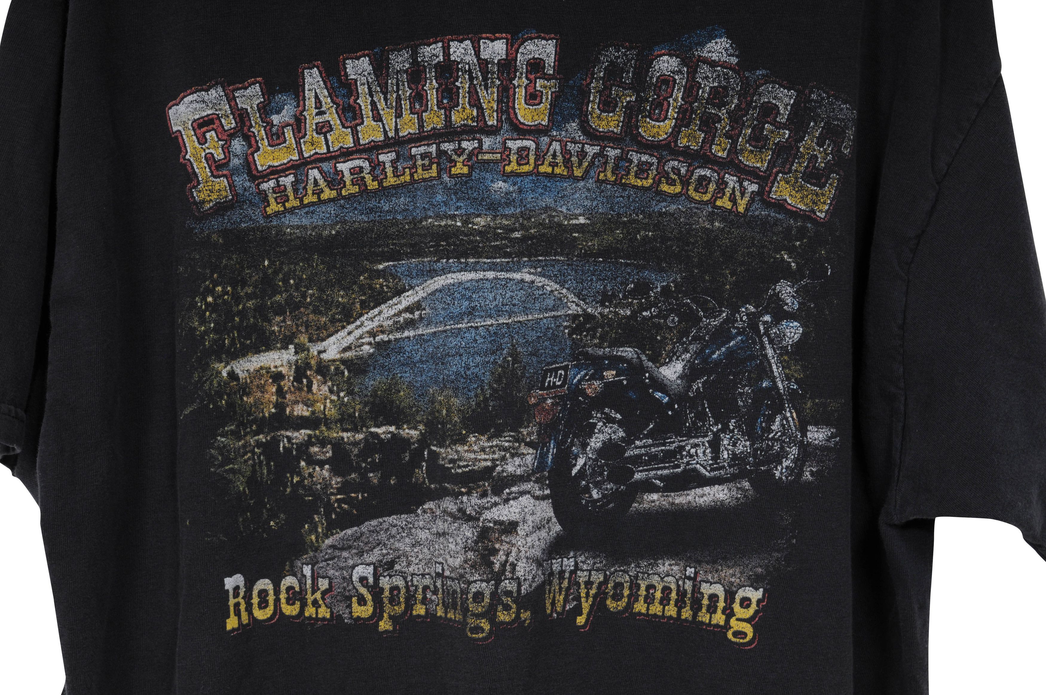 Harley Davidson Vintage Sun Faded Distressed Paint Logo T Shirt - 00891 Size US XL / EU 56 / 4 - 6 Thumbnail