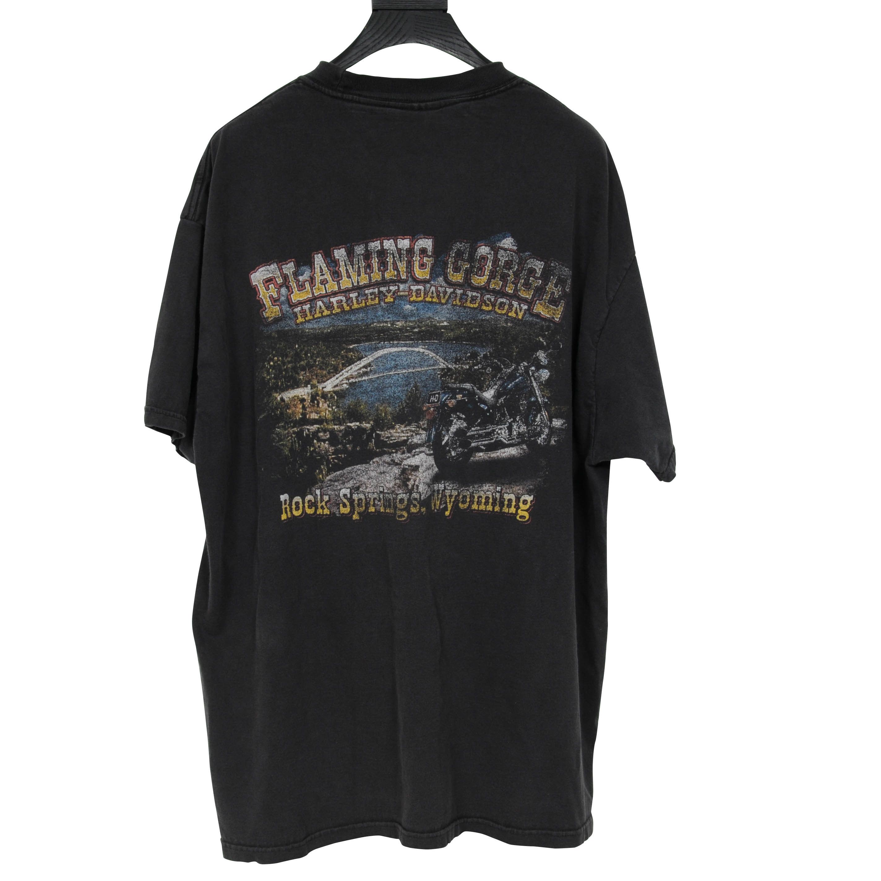 Harley Davidson Vintage Sun Faded Distressed Paint Logo T Shirt - 00891 Size US XL / EU 56 / 4 - 1 Thumbnail