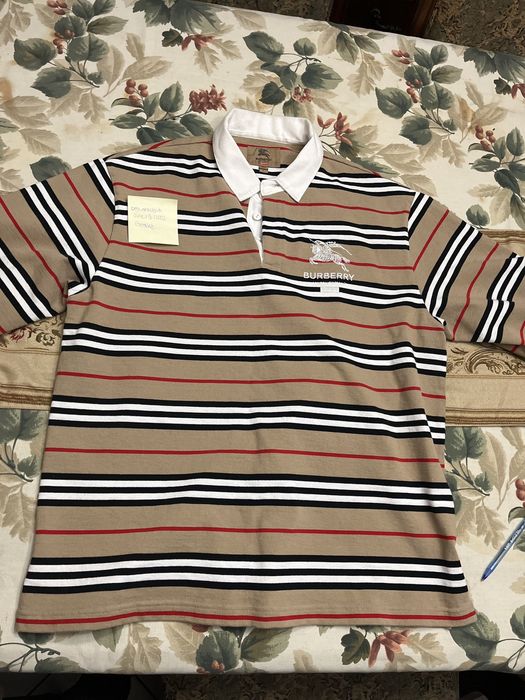 Supreme Supreme X Burberry Rugby/LS Polo - Beige/Size L | Grailed