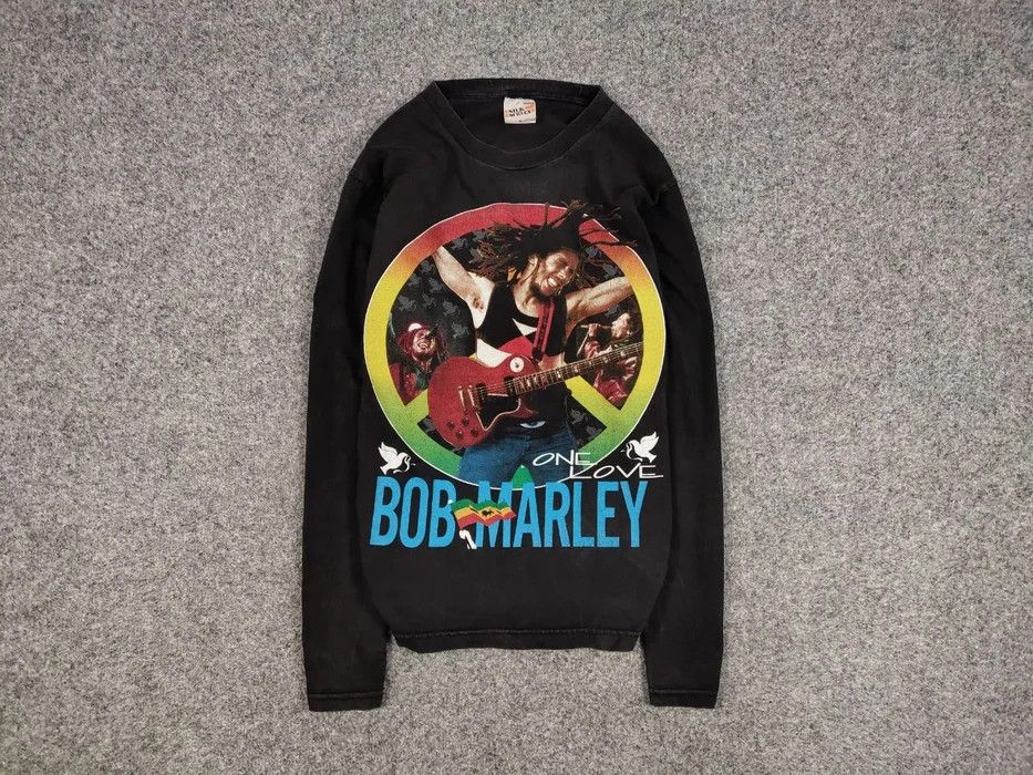 Bob Marley Vintage 90's Bob Marley One Love Long Sleeve All Over Print Size US M / EU 48-50 / 2 - 1 Thumbnail