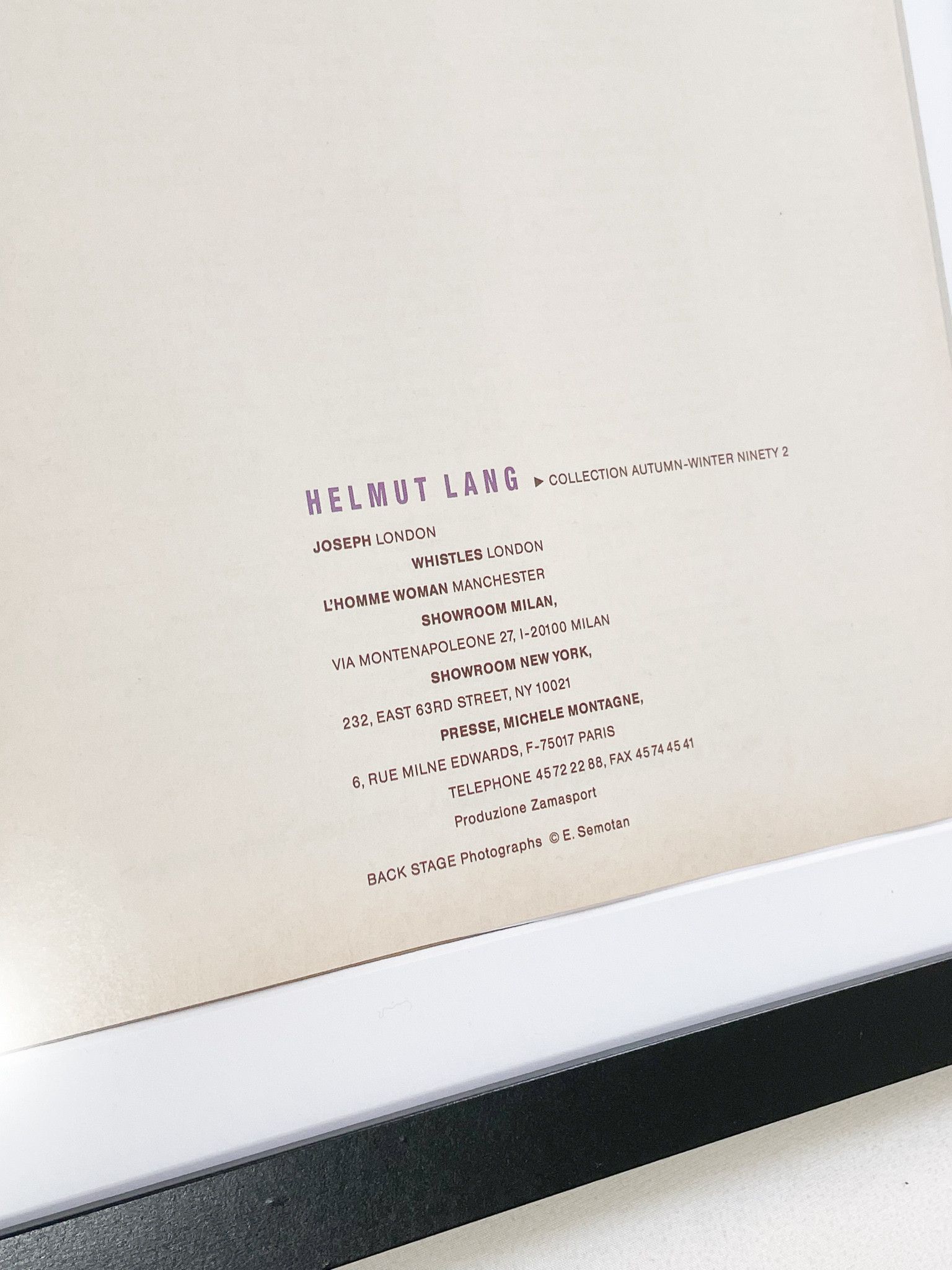 Helmut Lang AW92 Framed Semotan Ads Size ONE SIZE - 4 Thumbnail