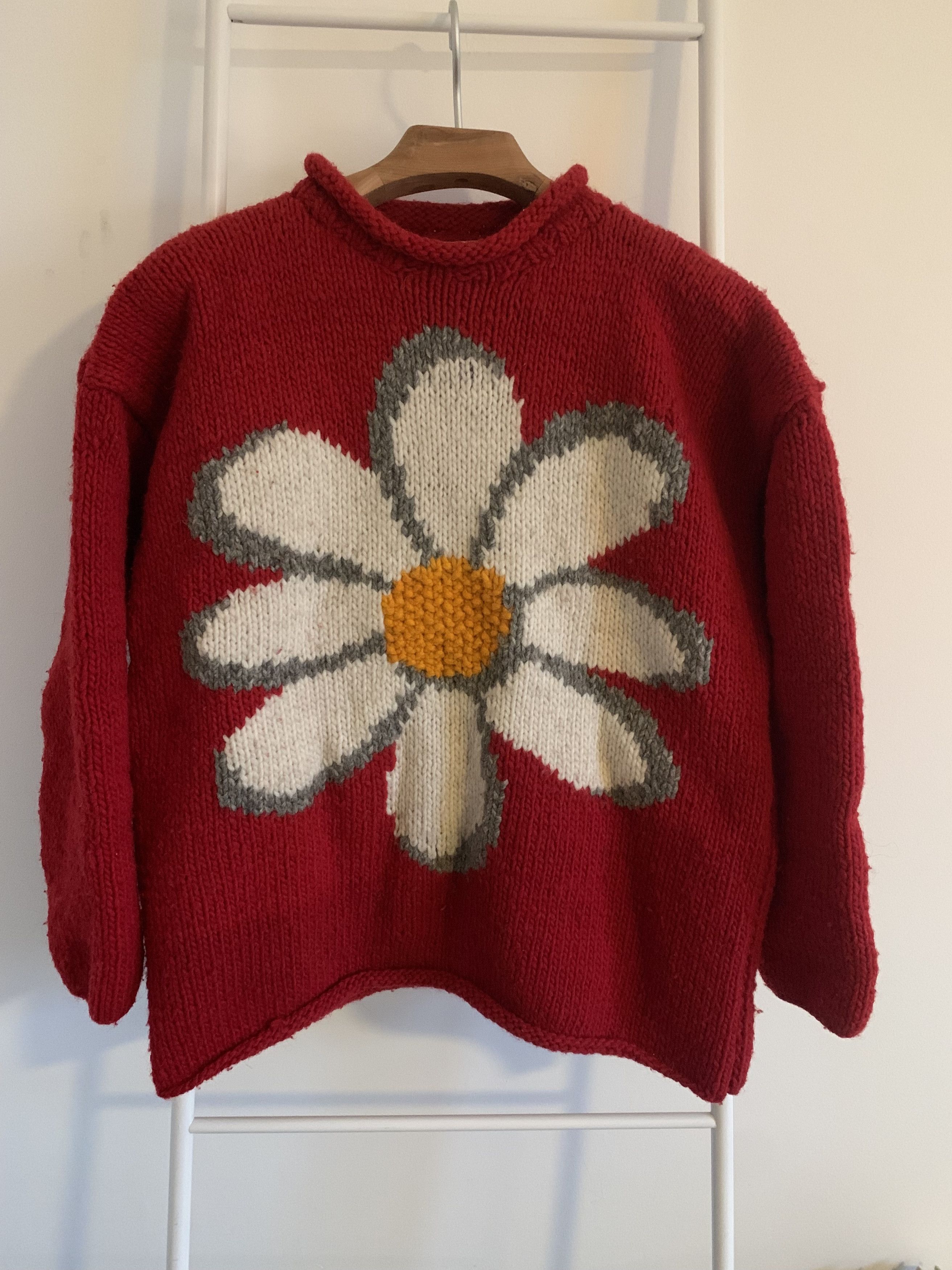 Vintage Pachamama Vintage Big Daisy Wool Sweater | Grailed