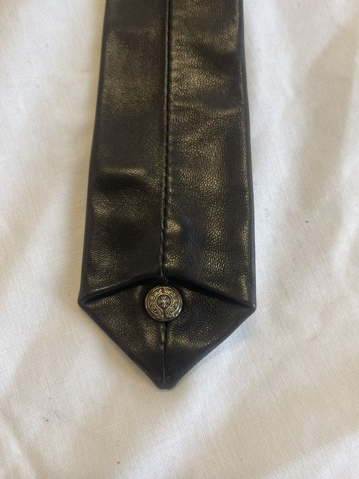 Chrome Hearts Chrome Hearts Leather Tie With Silver Dagger Pendant ...