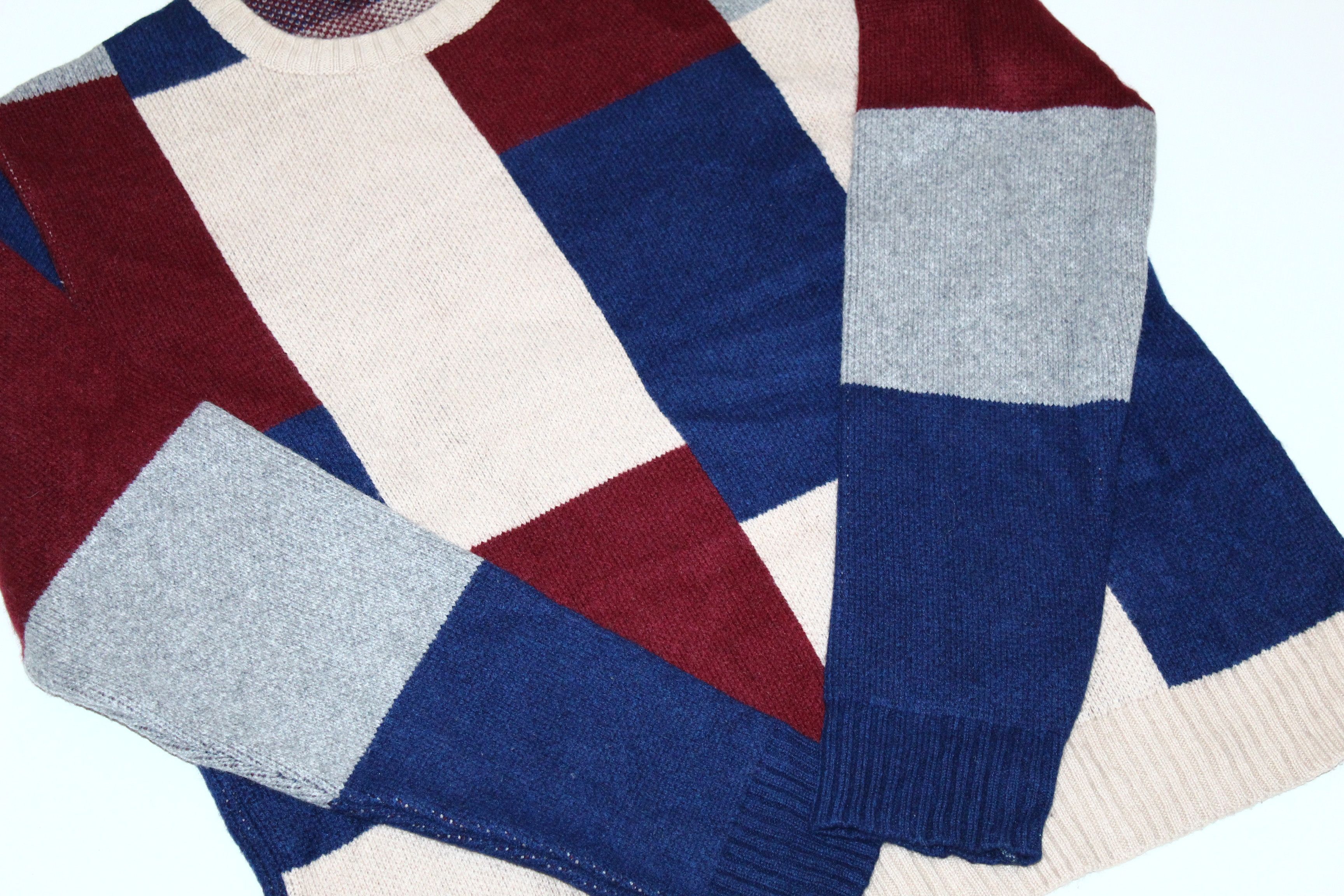 Japanese Brand A public announcement NY Jacquard Colorblock Crew Sweater Size US M / EU 48-50 / 2 - 2 Thumbnail