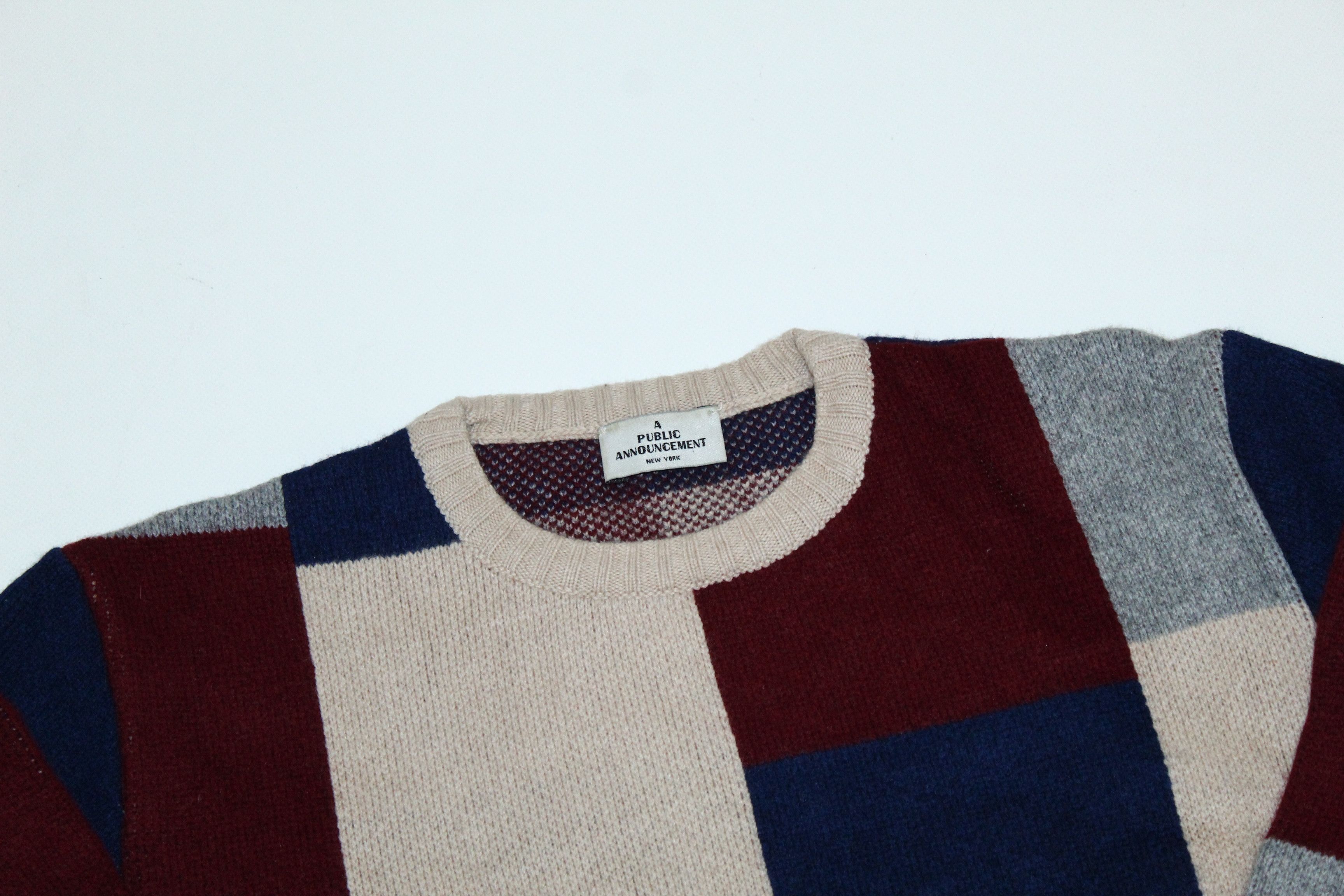 Japanese Brand A public announcement NY Jacquard Colorblock Crew Sweater Size US M / EU 48-50 / 2 - 4 Thumbnail