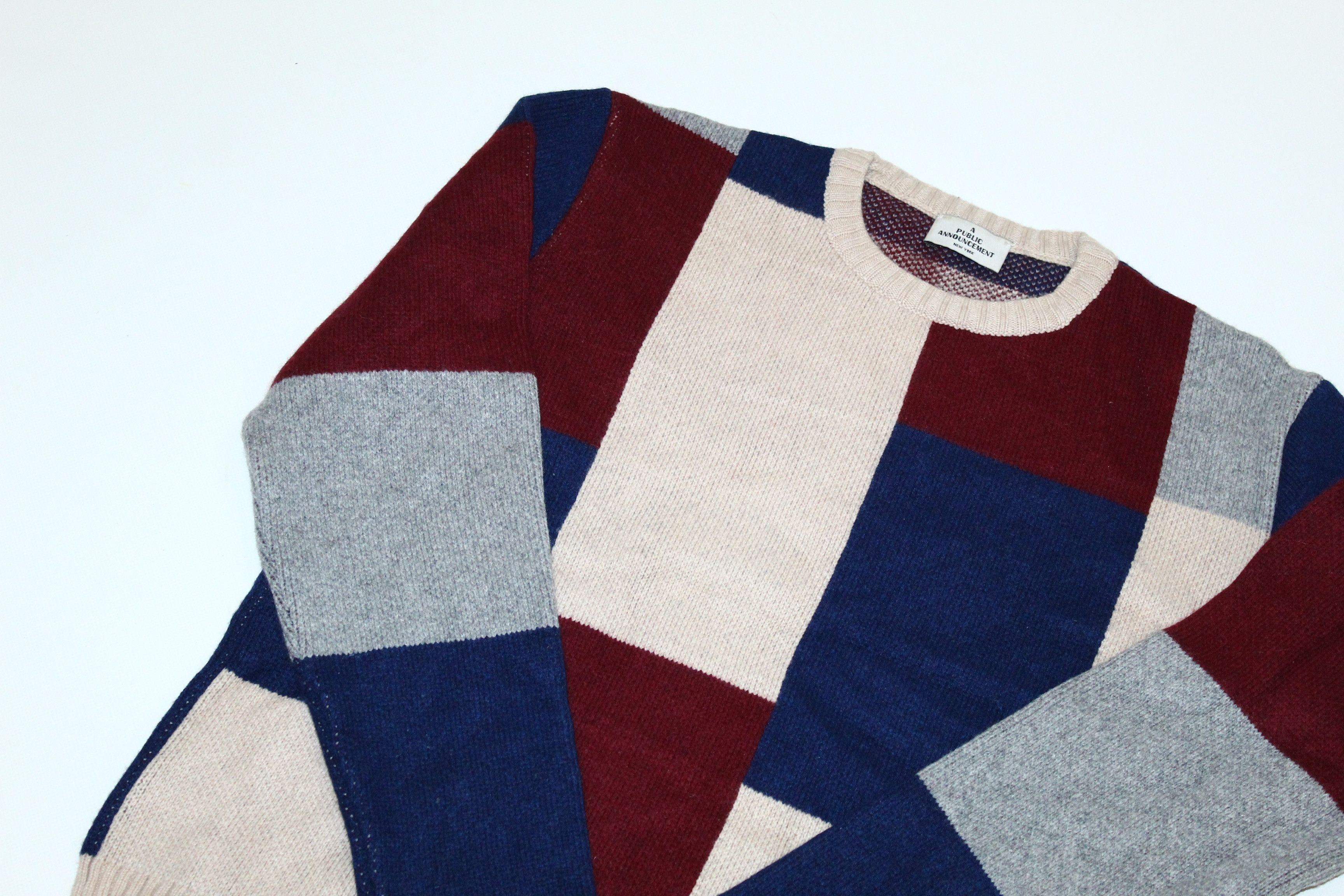 Japanese Brand A public announcement NY Jacquard Colorblock Crew Sweater Size US M / EU 48-50 / 2 - 3 Thumbnail