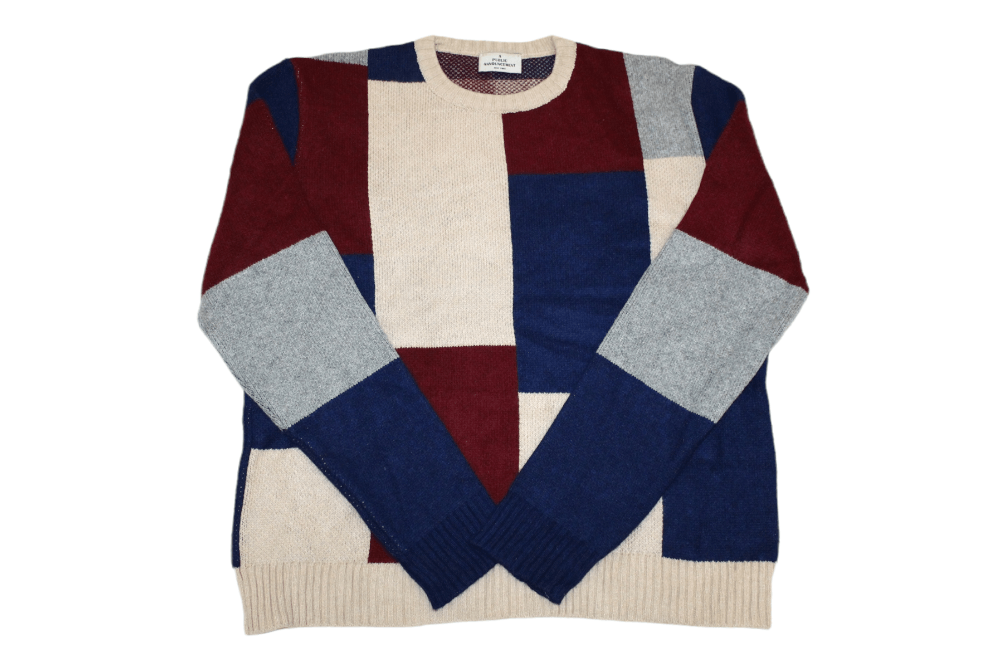 Japanese Brand A public announcement NY Jacquard Colorblock Crew Sweater Size US M / EU 48-50 / 2 - 1 Thumbnail