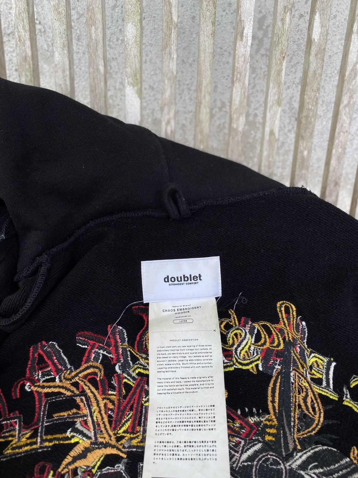 Doublet Pristine Oversize Black CHAOS embroidery hoodie by DOUBLET Size US L / EU 52-54 / 3 - 6 Thumbnail