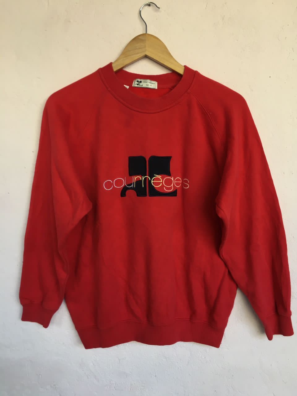 Courreges Crewnewk Red big logo