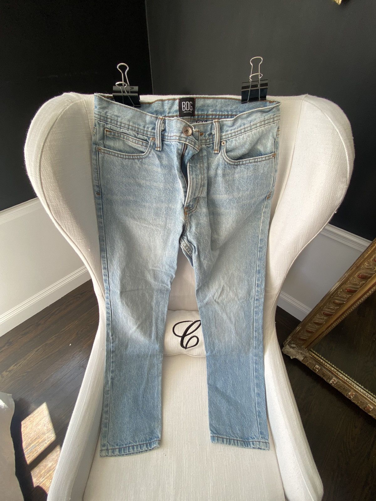 Bdg BDG Sun Washed Blue Denim Dad Fit Jeans Size US 29 - 1 Thumbnail