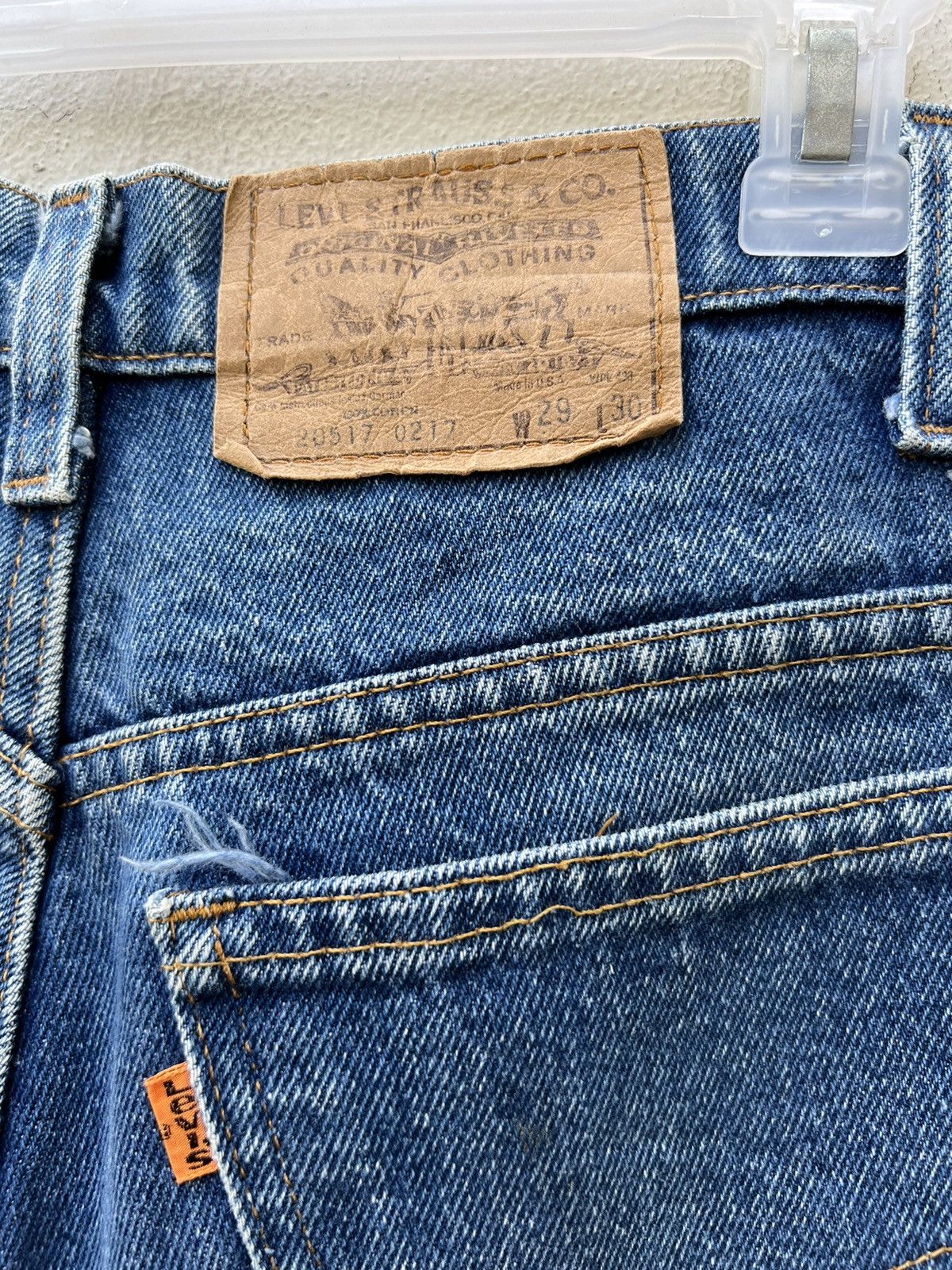Levi's × Vintage 80s Levi’s 517 Orange Tab Cropped Denim Flare Jeans R1 Size US 29 - 13 Thumbnail