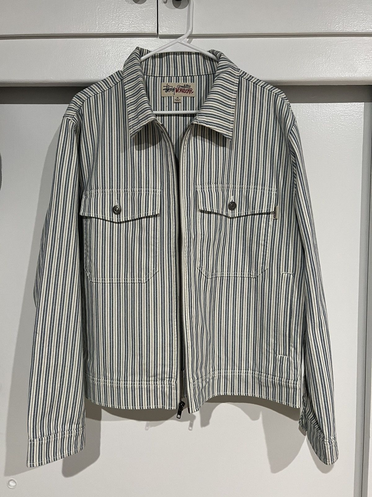 Stussy Stussy STRIPE GARAGE JACKET | Grailed