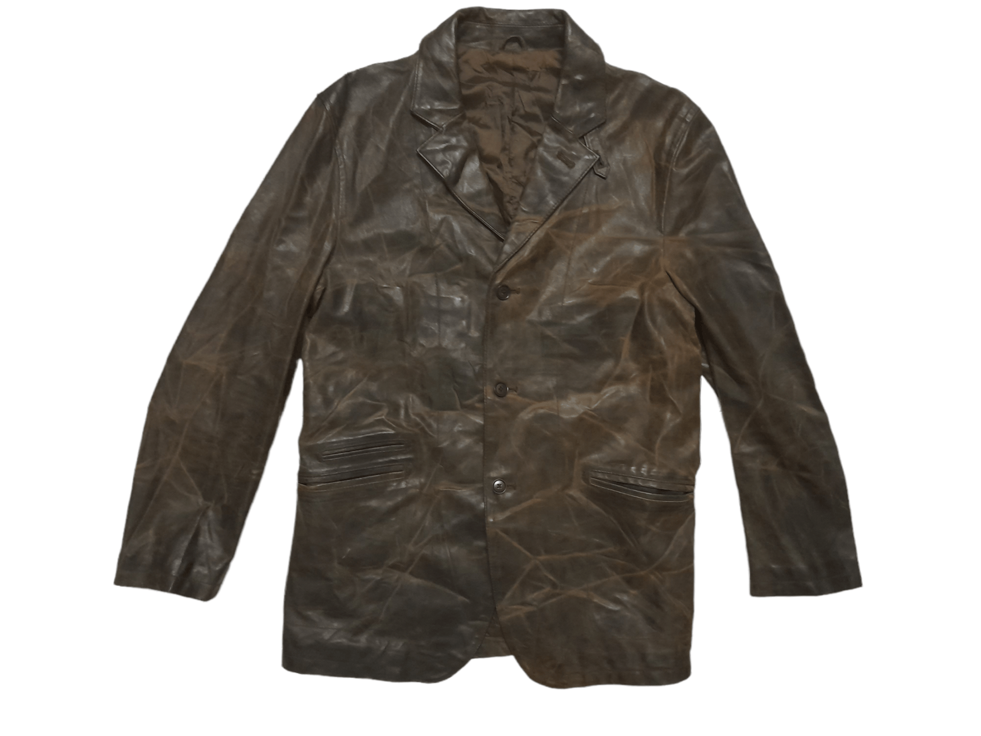 Alexander Julian × Designer AJ Deisgner Alexander Julian Leather Art Mid Jacket (E233) Size US M / EU 48-50 / 2 - 1 Thumbnail