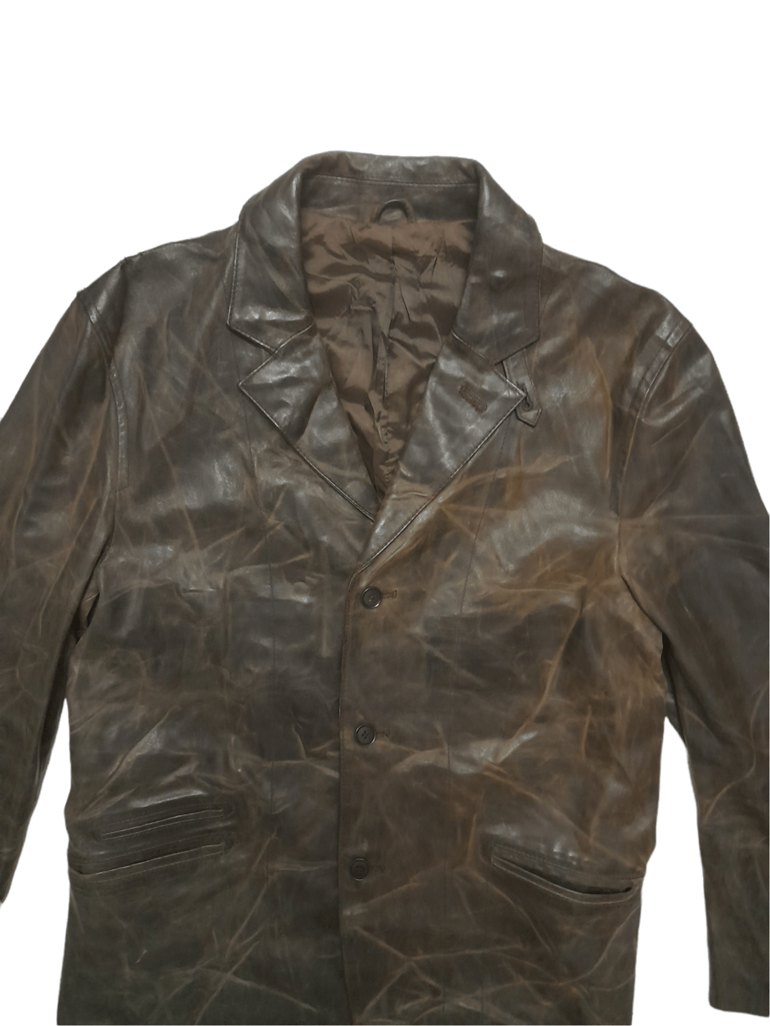 Alexander Julian × Designer AJ Deisgner Alexander Julian Leather Art Mid Jacket (E233) Size US M / EU 48-50 / 2 - 2 Thumbnail