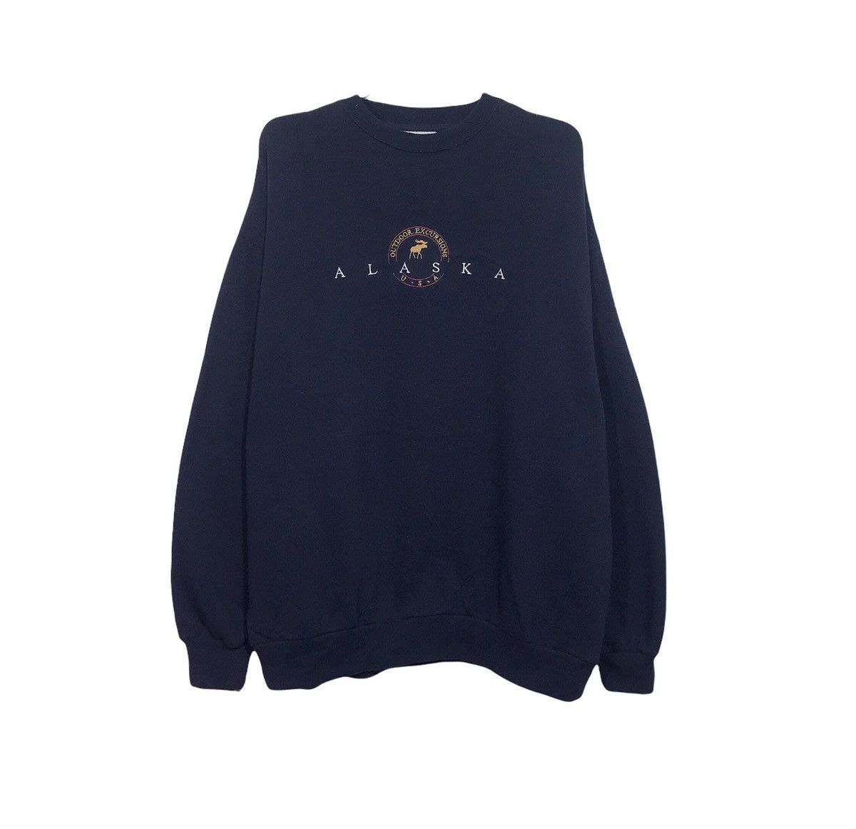 Alaska outdoor embroidered graphics logo Crewneck Sweatshirt