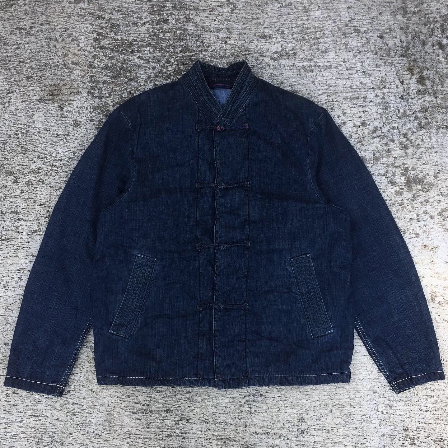 Vintage R By 45RPM Studio Puffer KungFu Denim Jacket Grailed