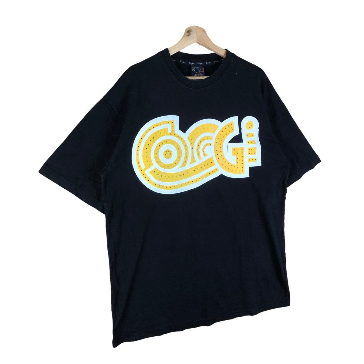 Coogi × Vintage Vintage Coogi Australian Fashion Brand Big Spellout Black Size US XL / EU 56 / 4 - 2 Thumbnail