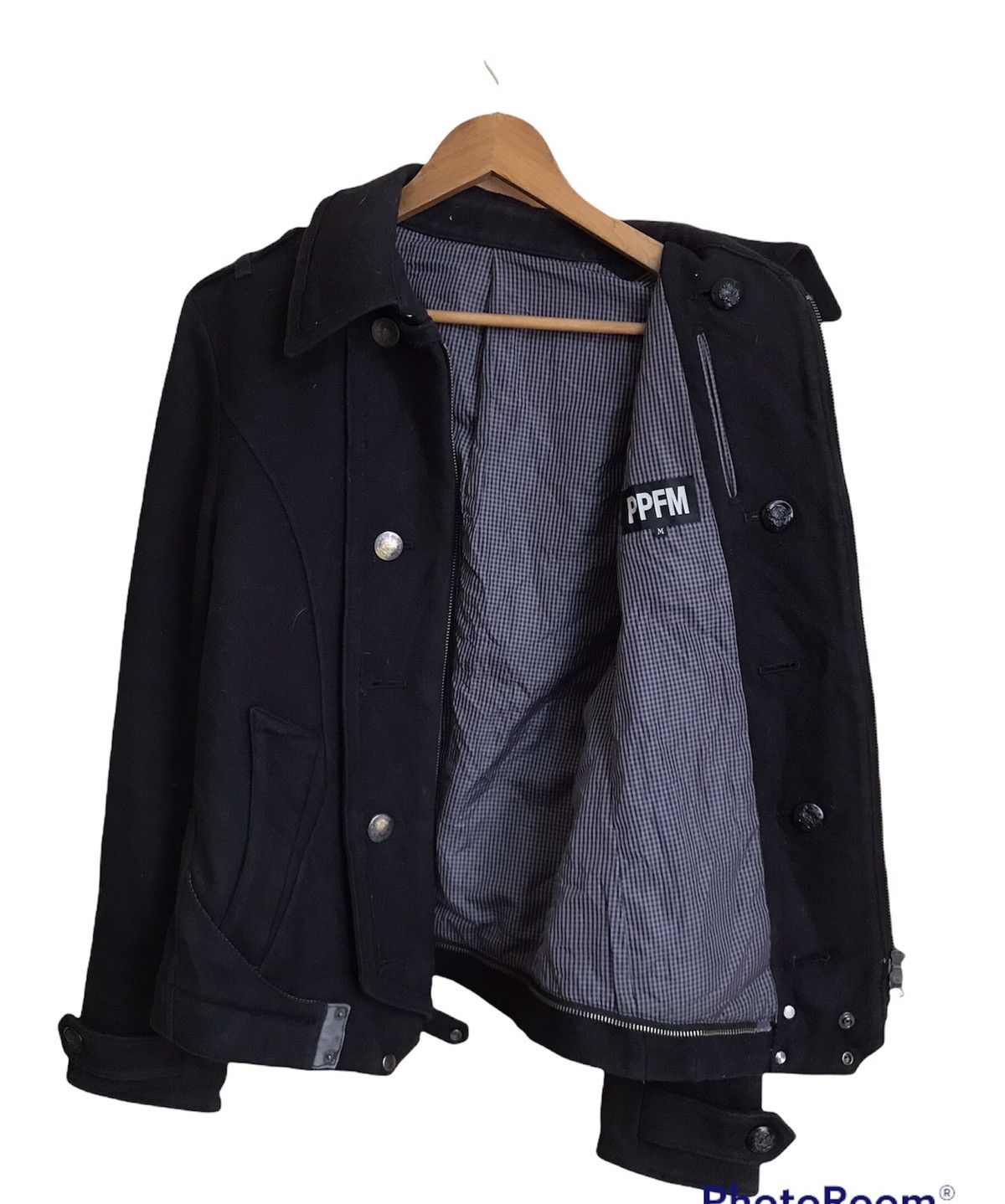ジャケット・アウター PPFM short length coat archive black Vintage PPFM Japanese Designer Black Utility Bomber Jacket