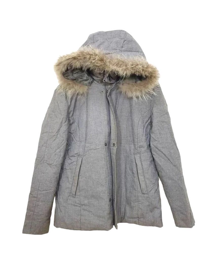 Katharine Hamnett London Hamnett Fur Hooded Zip & Snap Button Coat