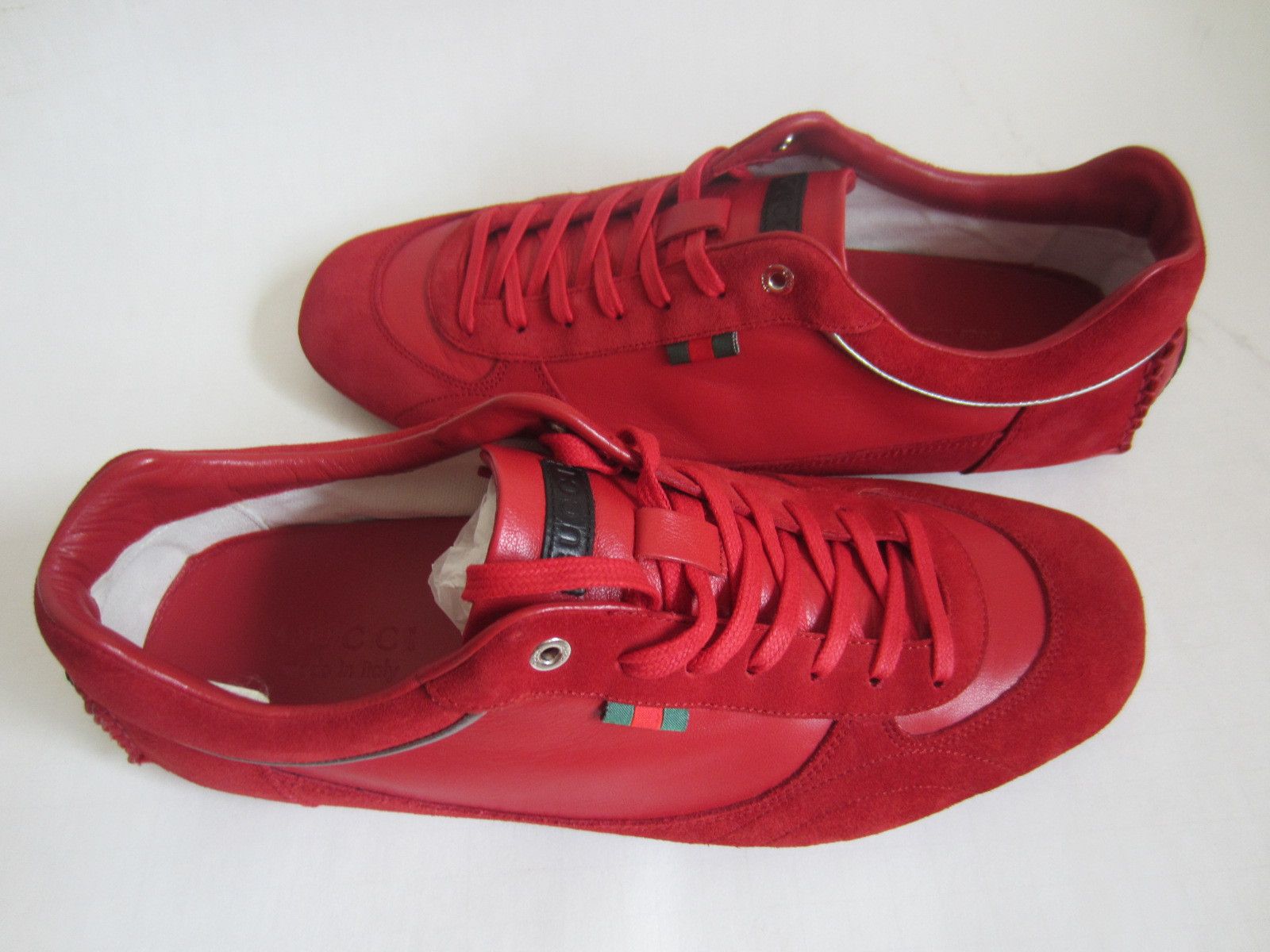 Gucci NEW DEADSTOCK with BOX Red Lace-up Sneakers Size US 8.5 / EU 41-42 - 15 Thumbnail