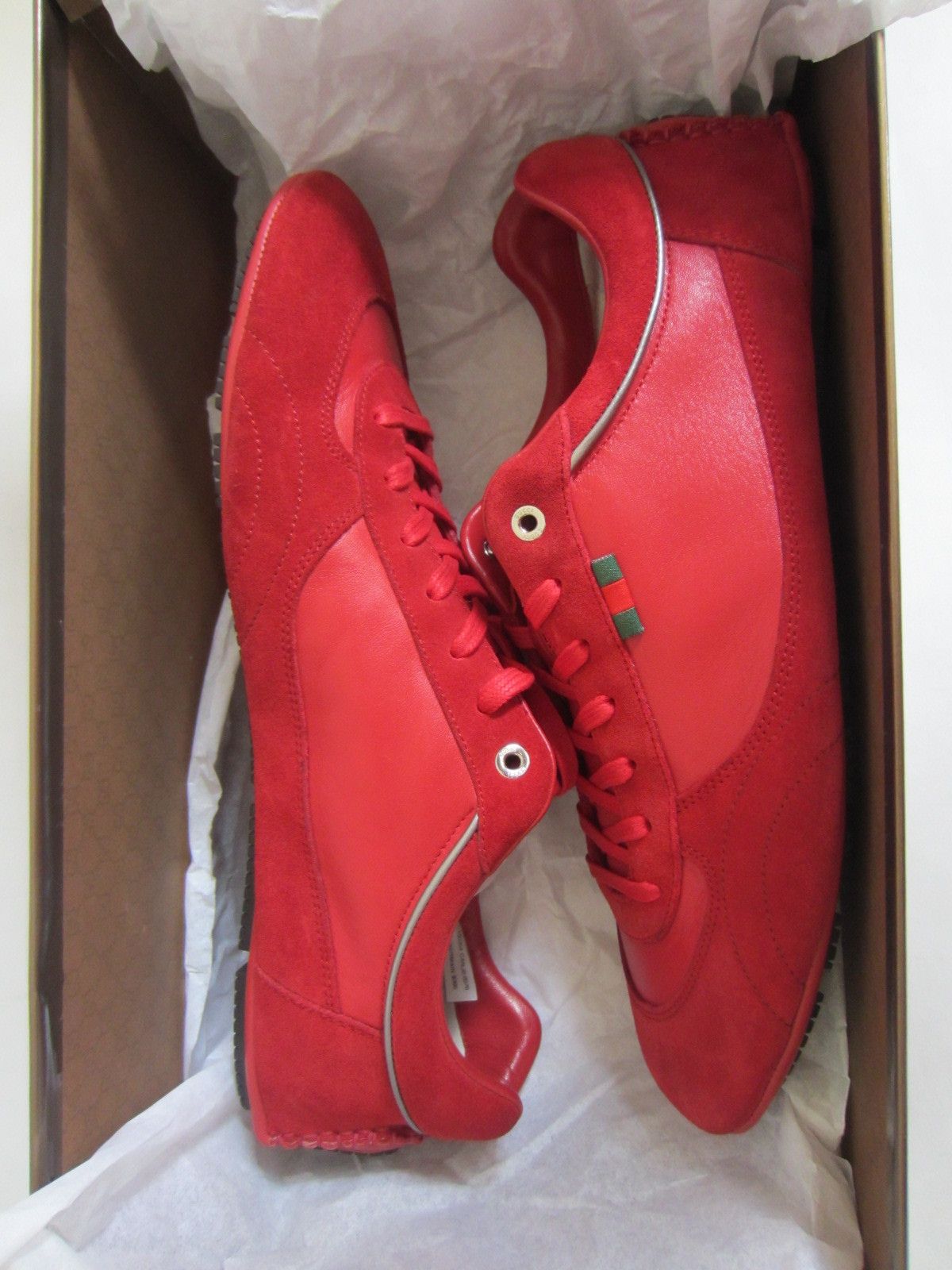 Gucci NEW DEADSTOCK with BOX Red Lace-up Sneakers Size US 8.5 / EU 41-42 - 4 Thumbnail