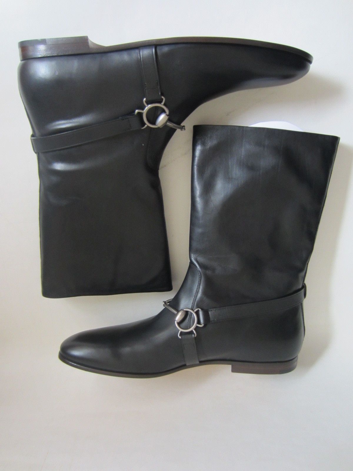 Gucci NEW DEADSTOCK with BOX Black Leather Horsebit Boots Size US 8.5 / EU 41-42 - 5 Thumbnail