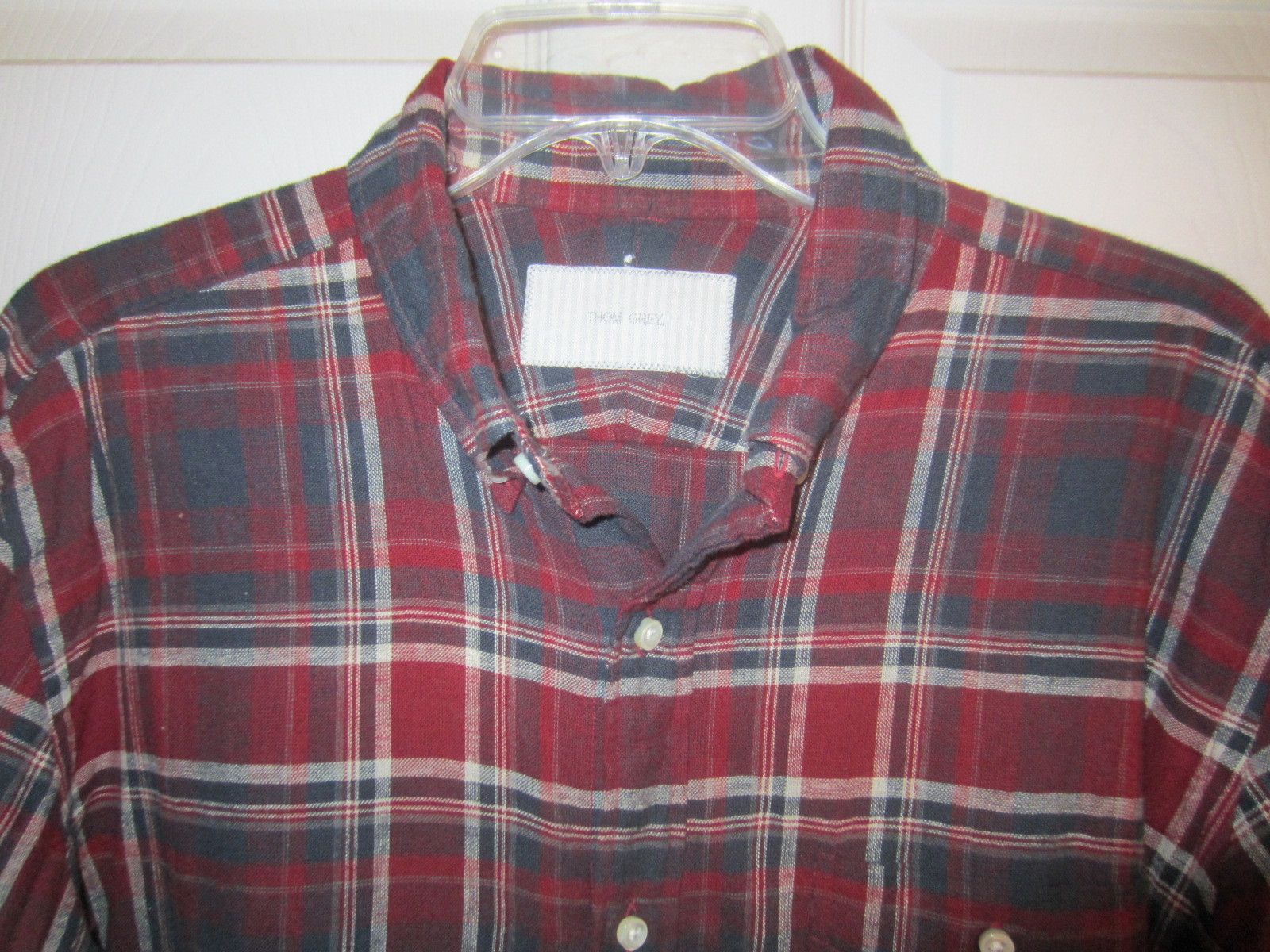 Other NEW Thom Grey Plaid Flannel Shirt Size US XL / EU 56 / 4 - 4 Thumbnail