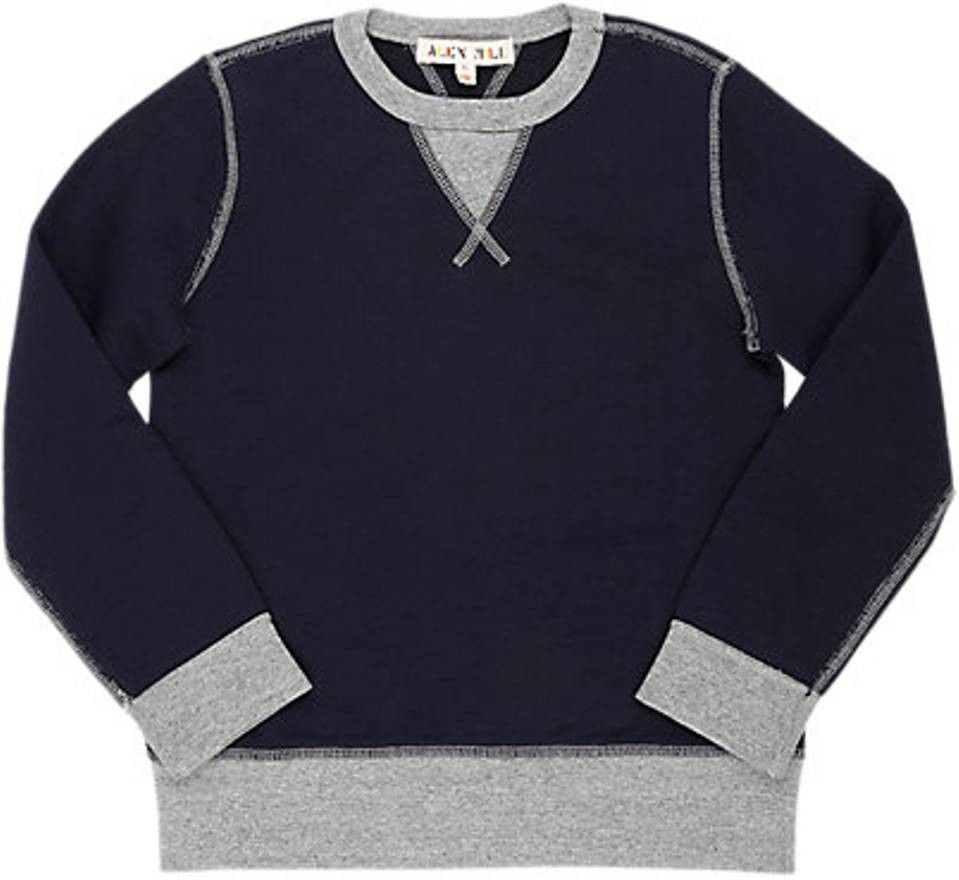 Alex Mill NEW Navy & Grey Colorblock Sweatshirt Size US L / EU 52-54 / 3 - 3 Thumbnail