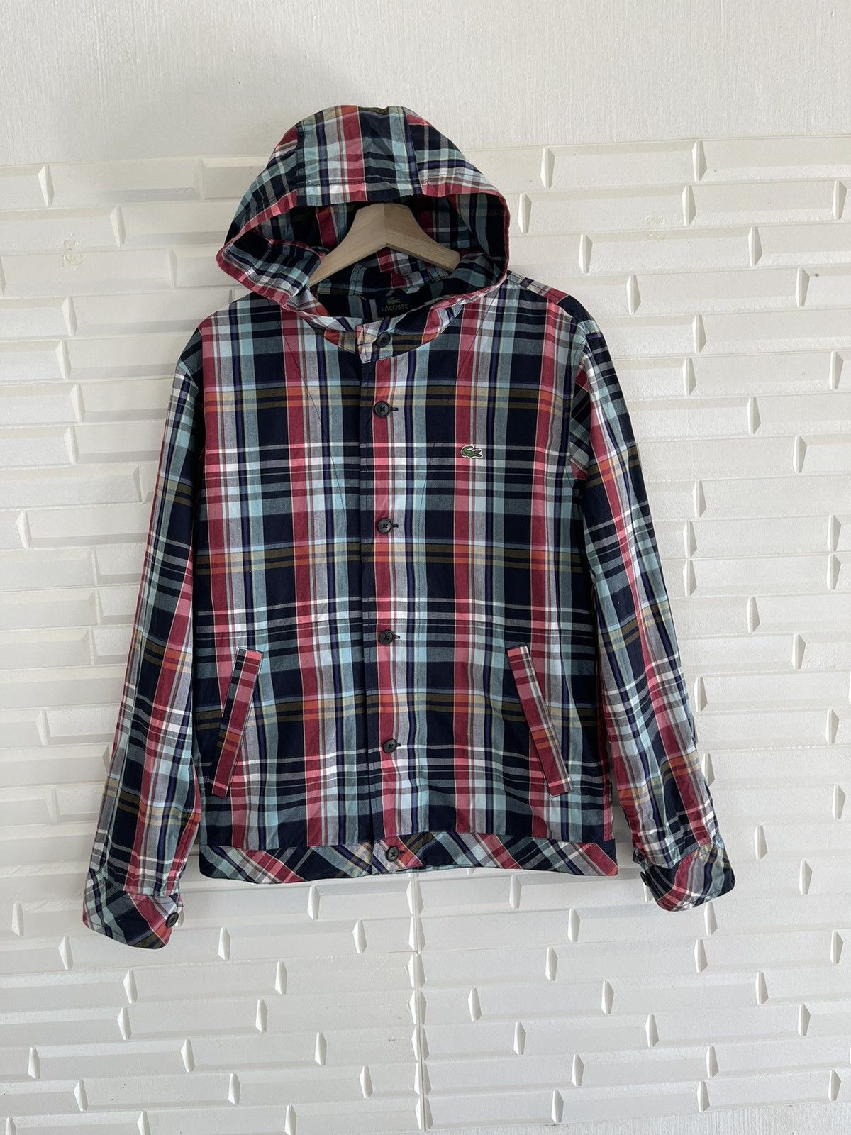Lacoste × Vintage Awesome Lacoste Hoodie Tartan Madras Style Size US M / EU 48-50 / 2 - 1 Thumbnail